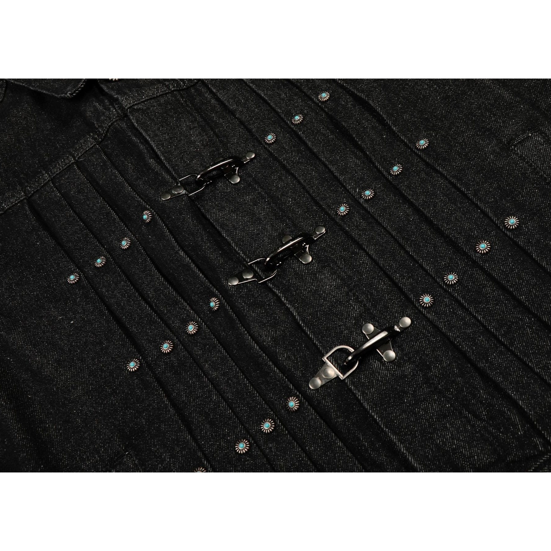 Western Detalied Metal Buckle Denim Jacket MB7396