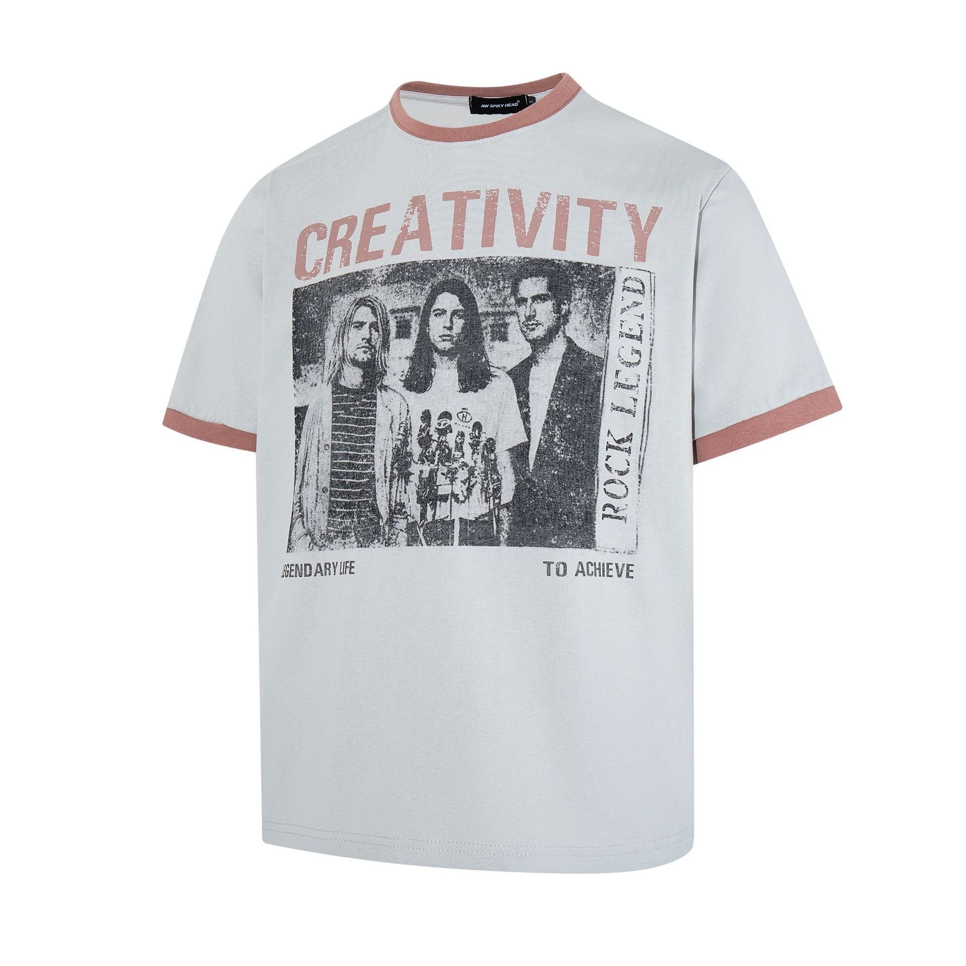 Rock Legend Print Ringer T-Shirt MB7389