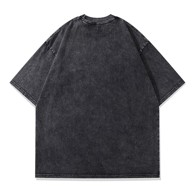 Retro Wash Loose Dog Print T-shirt MB7432