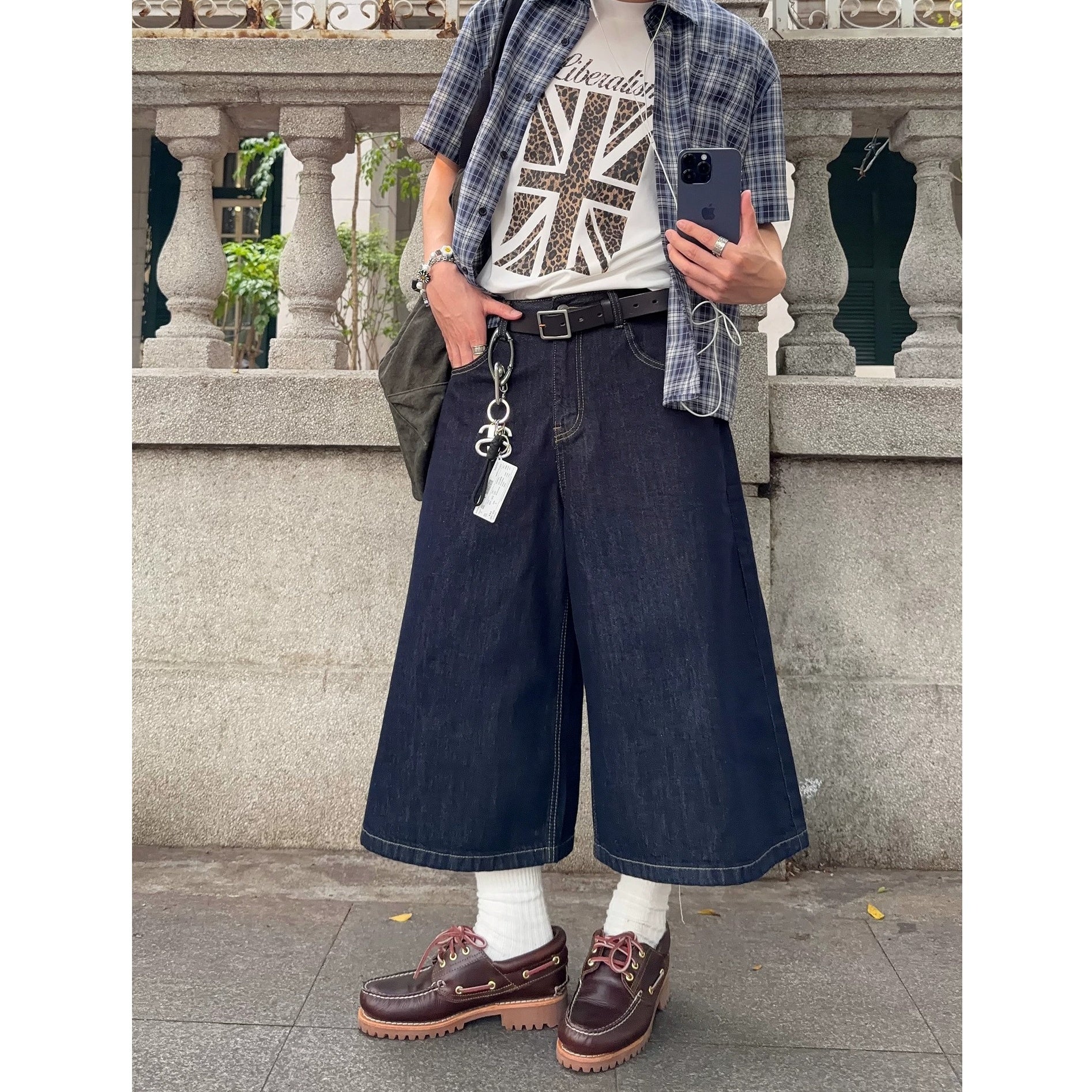 Loose Fit Denim Cropped Pants MB7392