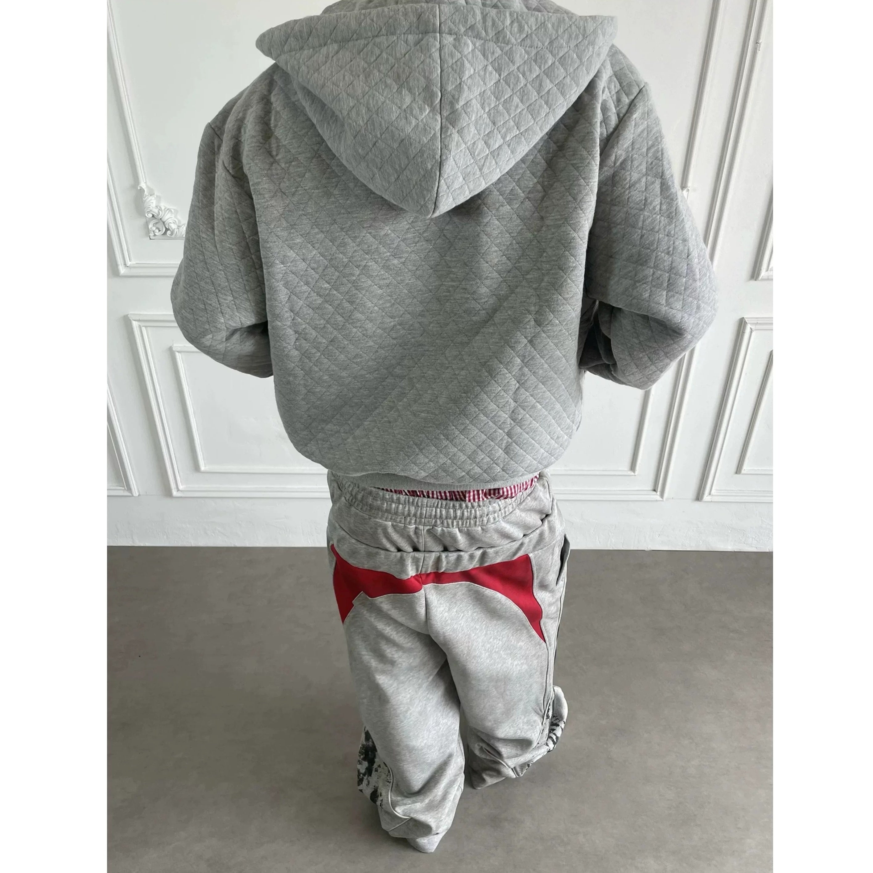 Embroidered Diamond Quilted Hoodie Jacket MB7423