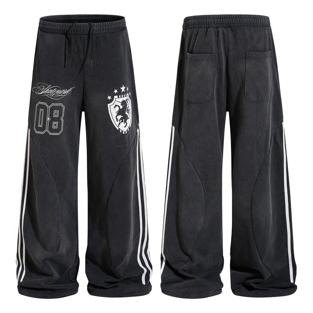 Vintage Letter Print Sweat Pants MB7464