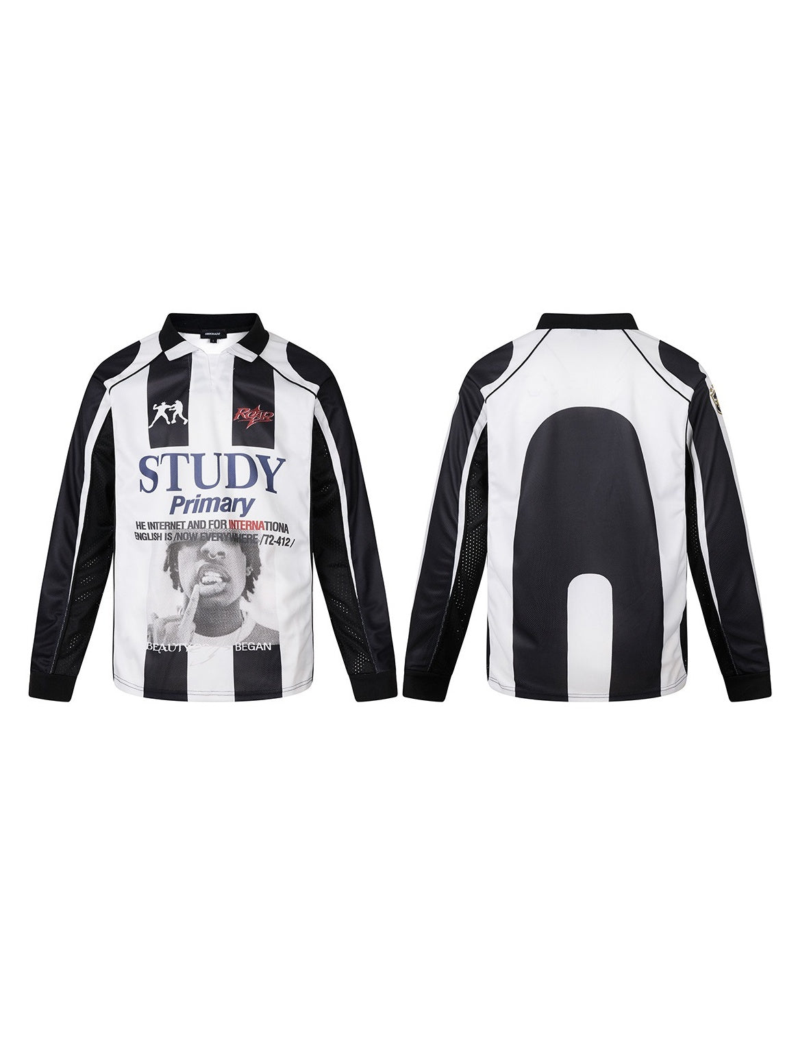 Bicolor Football-Style Printed T-shirt MB7440