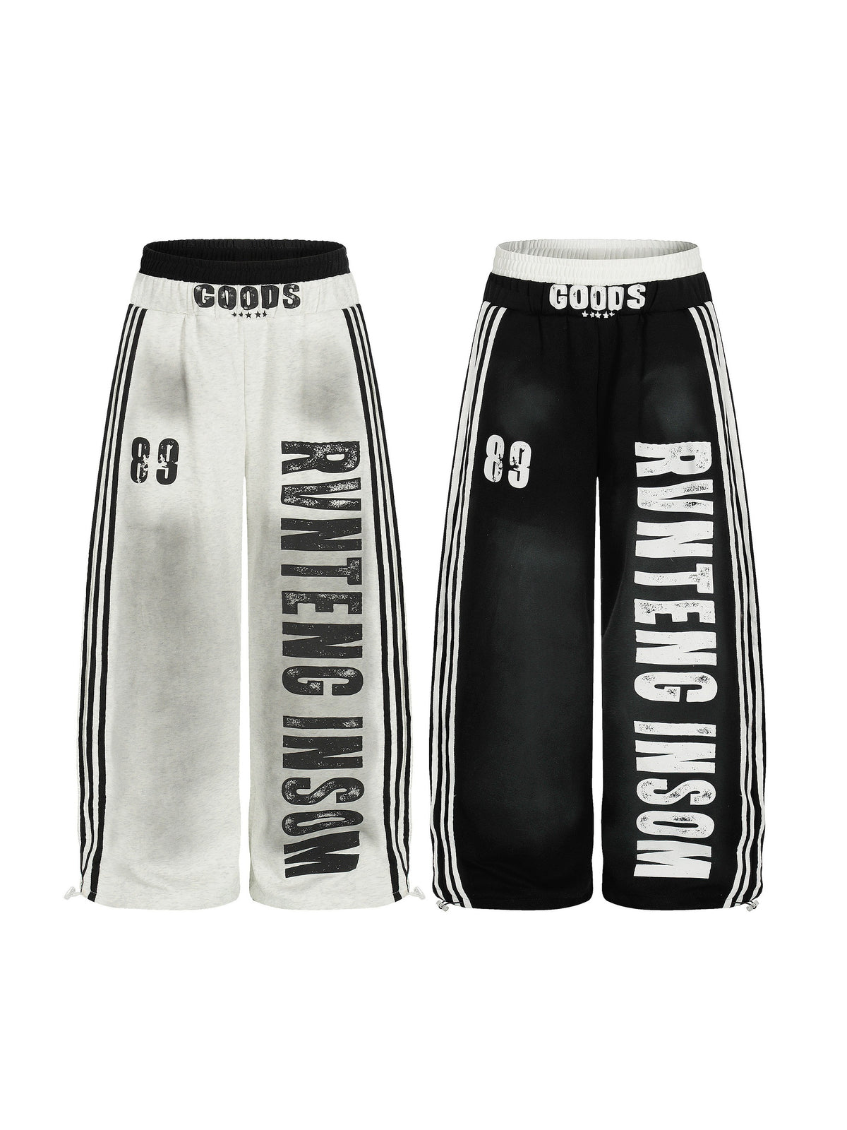 Side-Line Distress Curved Sweat Pants MB7453