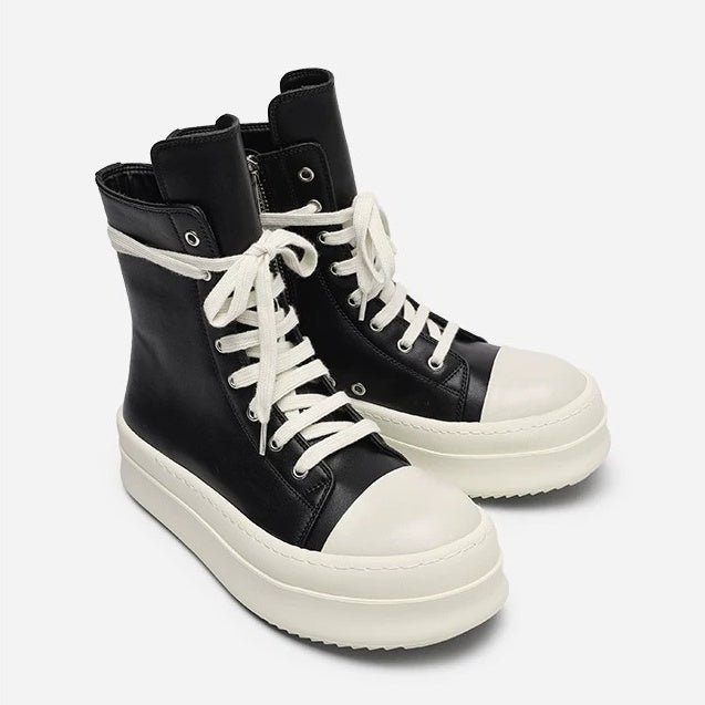 High-Top Zipper Design Lace-up Sneaker MB7429