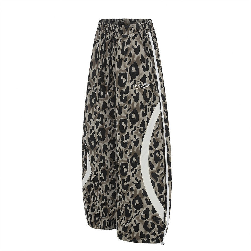 Leopard Side Stripe Wide Sweat Pants MB7409