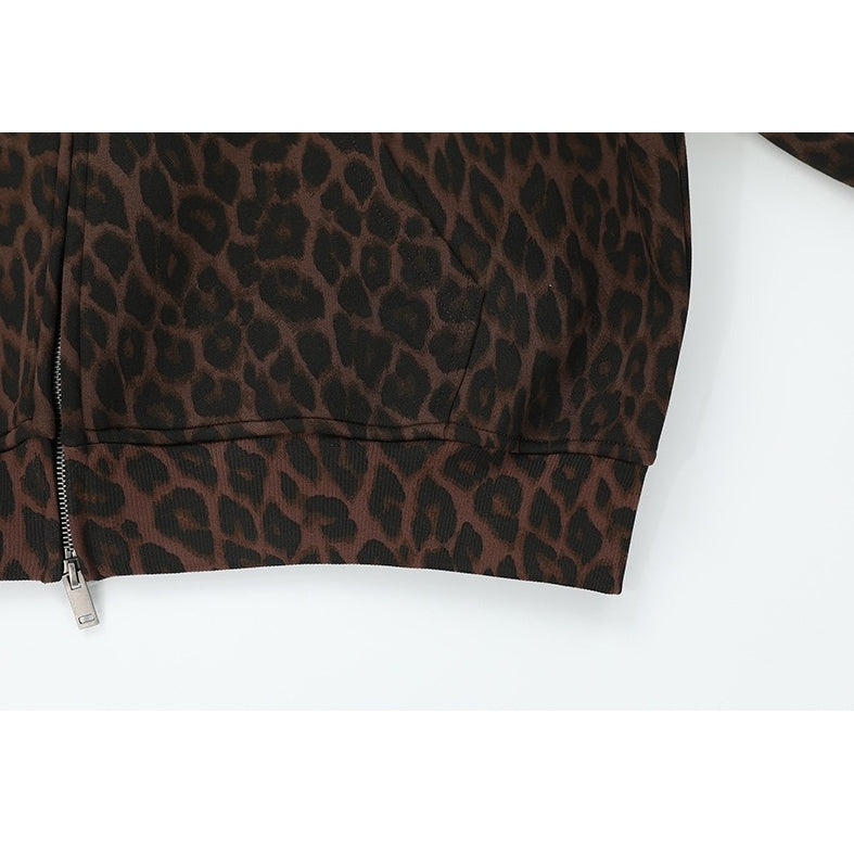Leopard Numeric Patch Hooded Sweat Jacket MB7465
