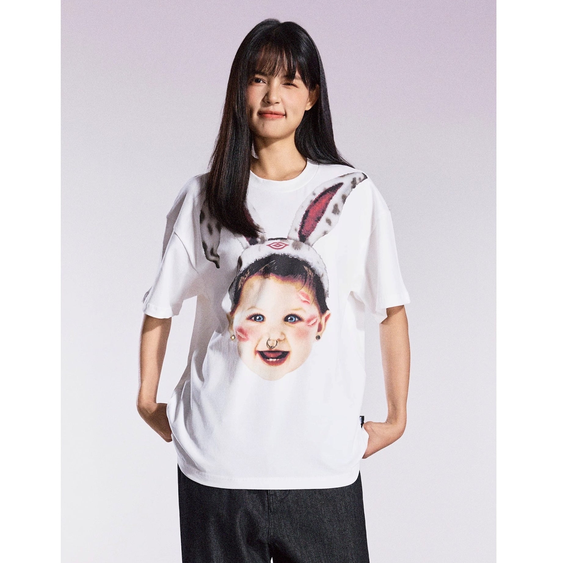 Fun Rabbit Treasure Print T-shirt MB7359