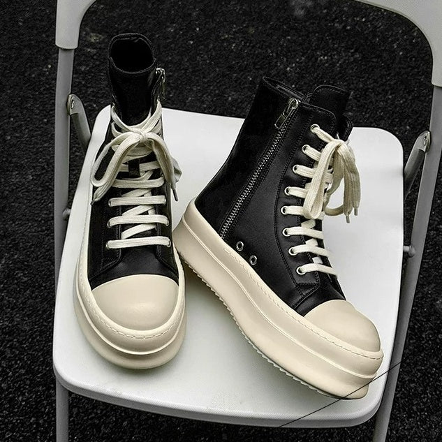 High-Top Zipper Design Lace-up Sneaker MB7429