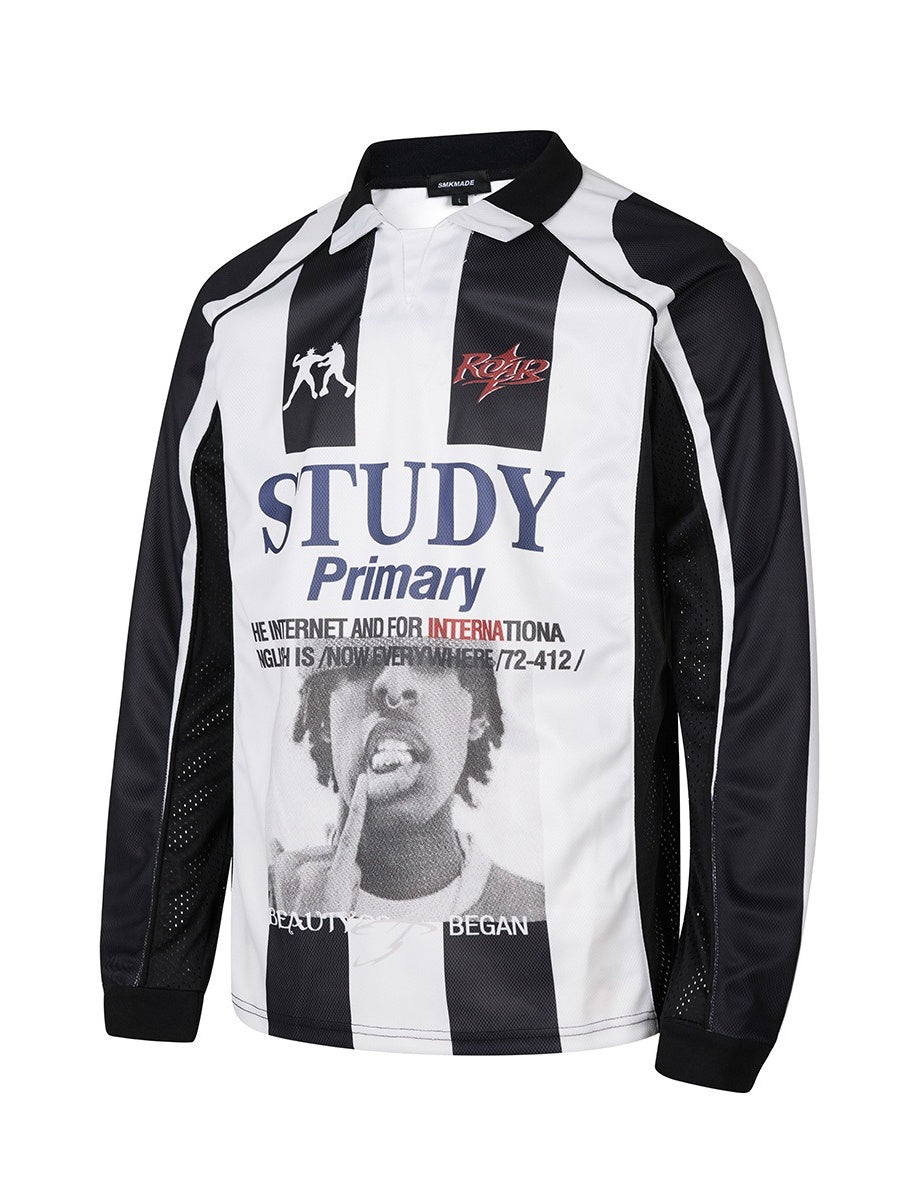 Bicolor Football-Style Printed T-shirt MB7440