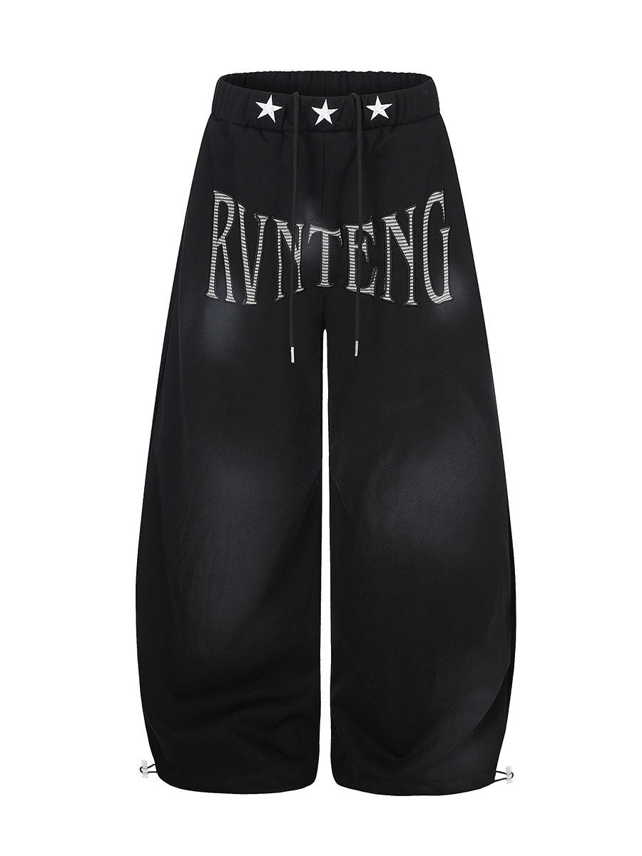 Dirty Dye Embroidered Wide Sweat Pants MB7437