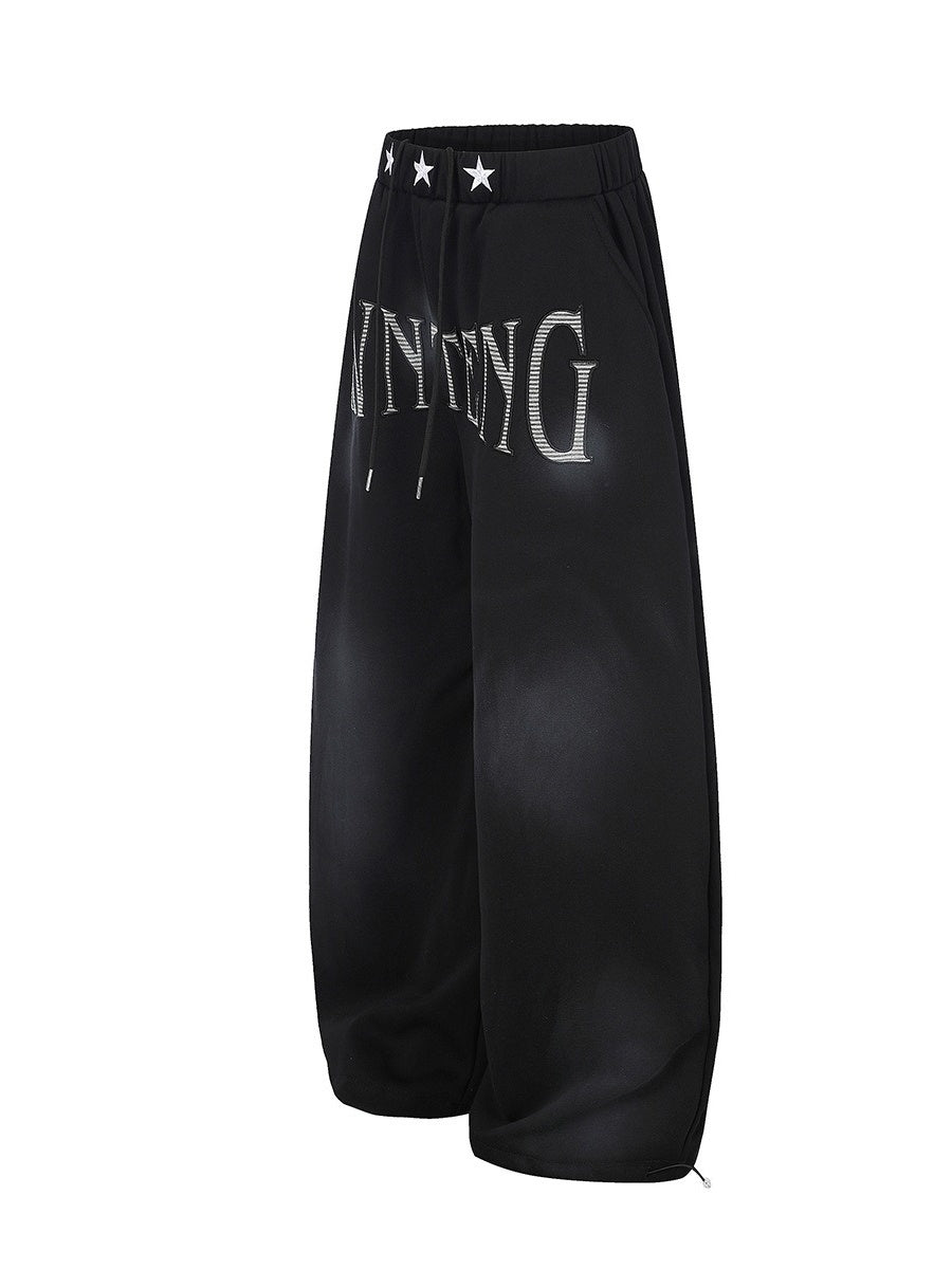 Dirty Dye Embroidered Wide Sweat Pants MB7437