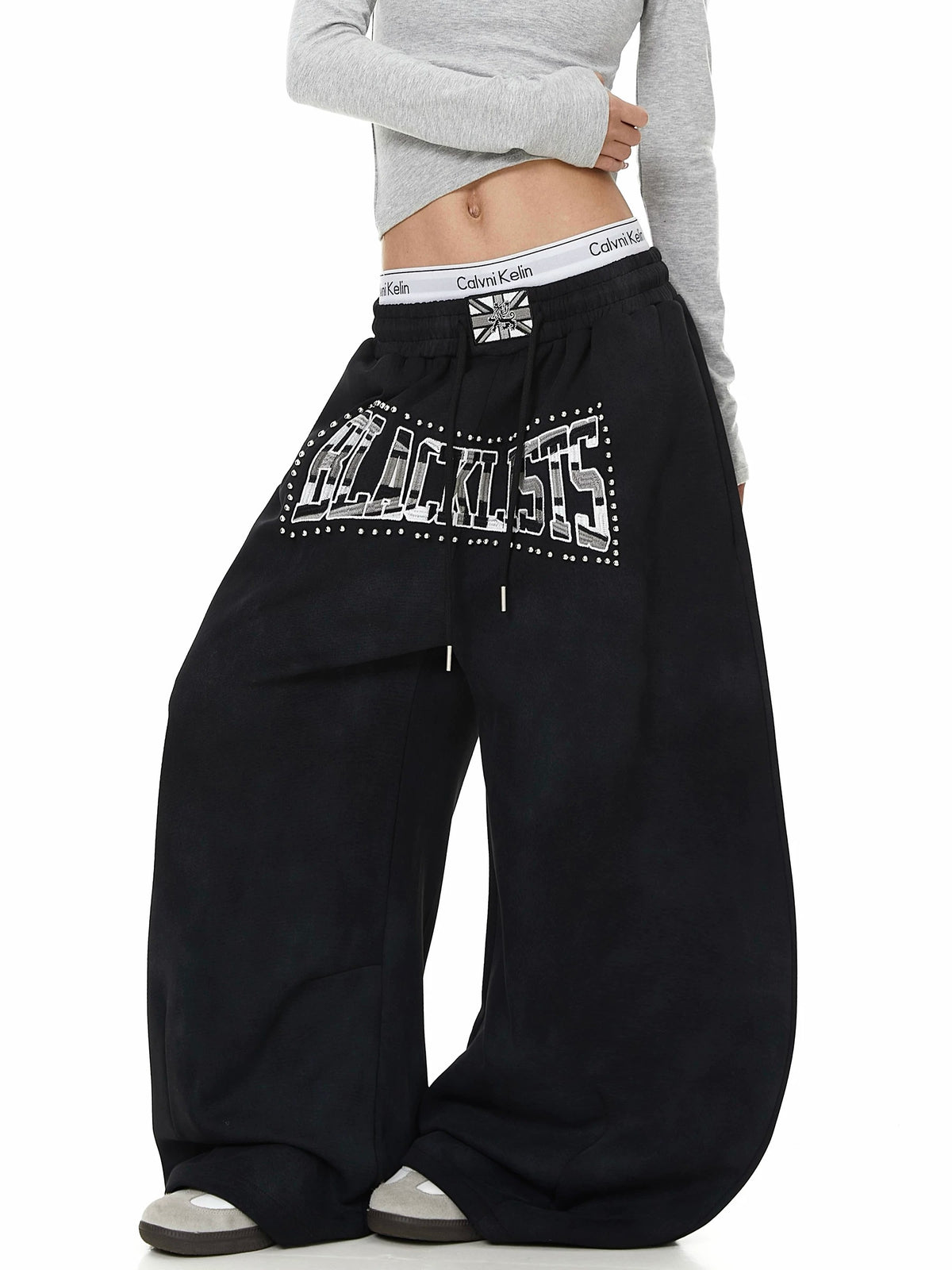 Heavy-Duty Beaded Letter Sweat Pants MB7449