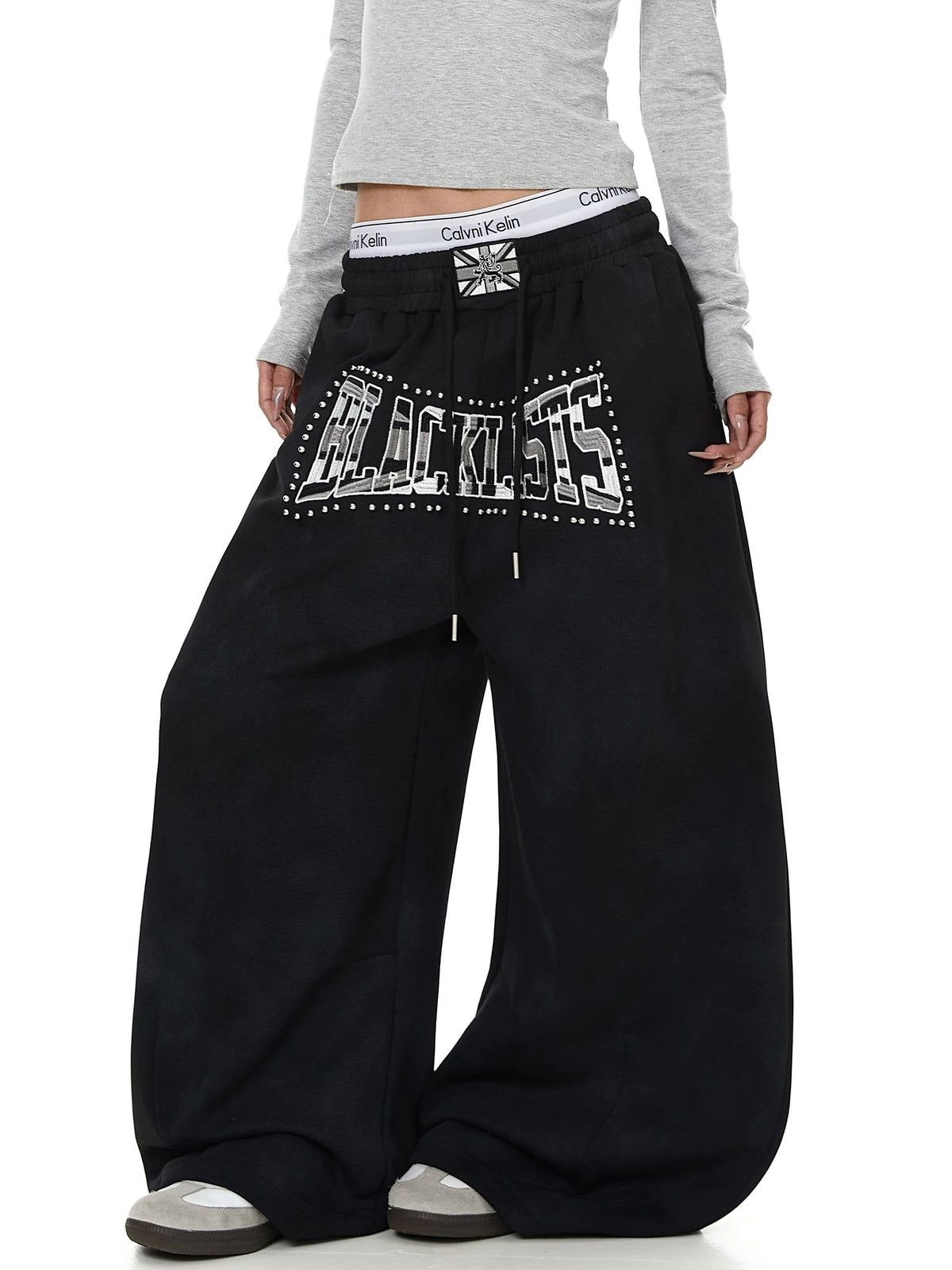 Heavy-Duty Beaded Letter Sweat Pants MB7449