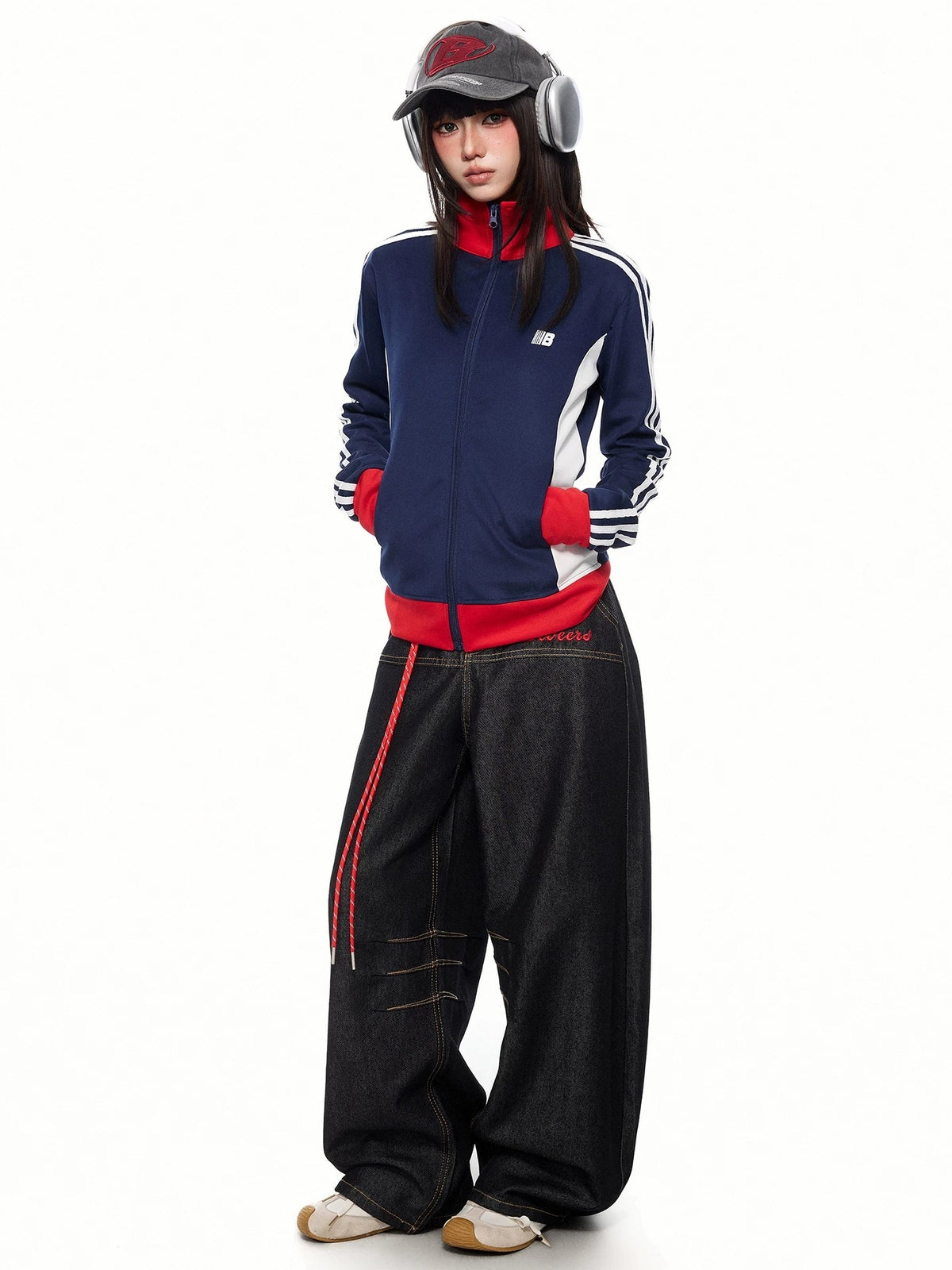 Retro Sporty Line Stand-Collar Zip Jacket MB7466