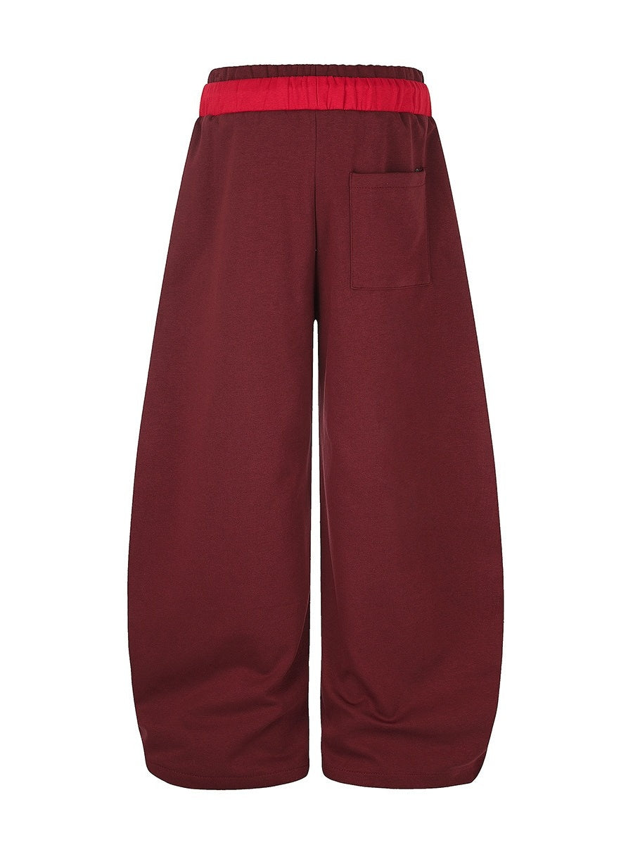 Emblem Double-Waist Striped Curved Sweat Pants MB7461