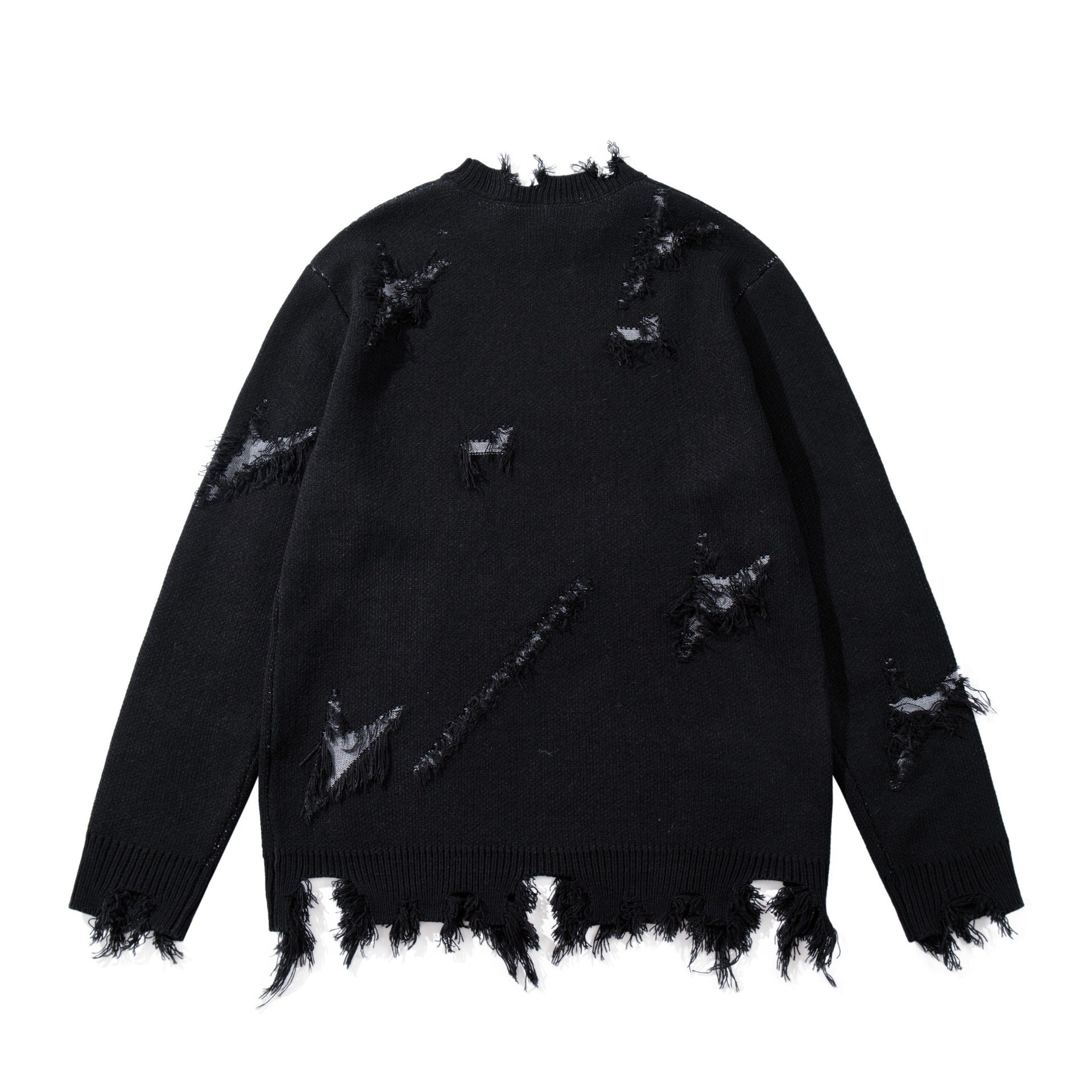 Ripped Tassel Jacquard Sweater MB7417