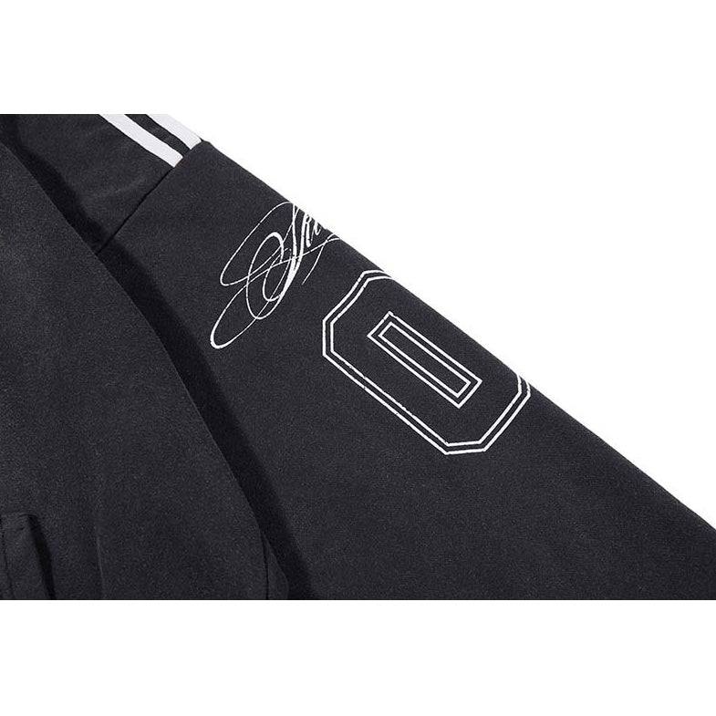 Vintage Badge Print Washed Hooded Jacket MB7463