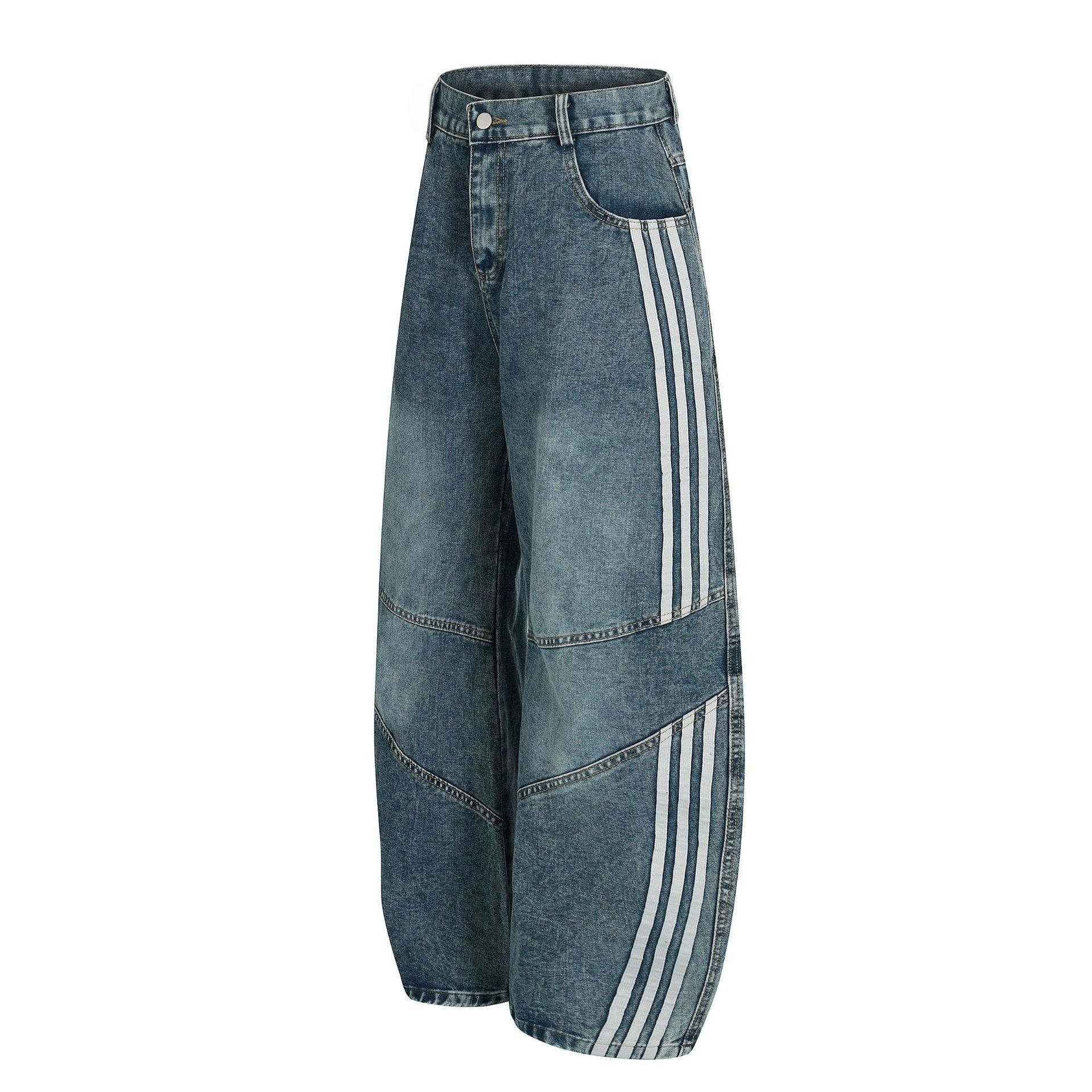 Deconstructed Three-Stripe Curved Jeans MB7419