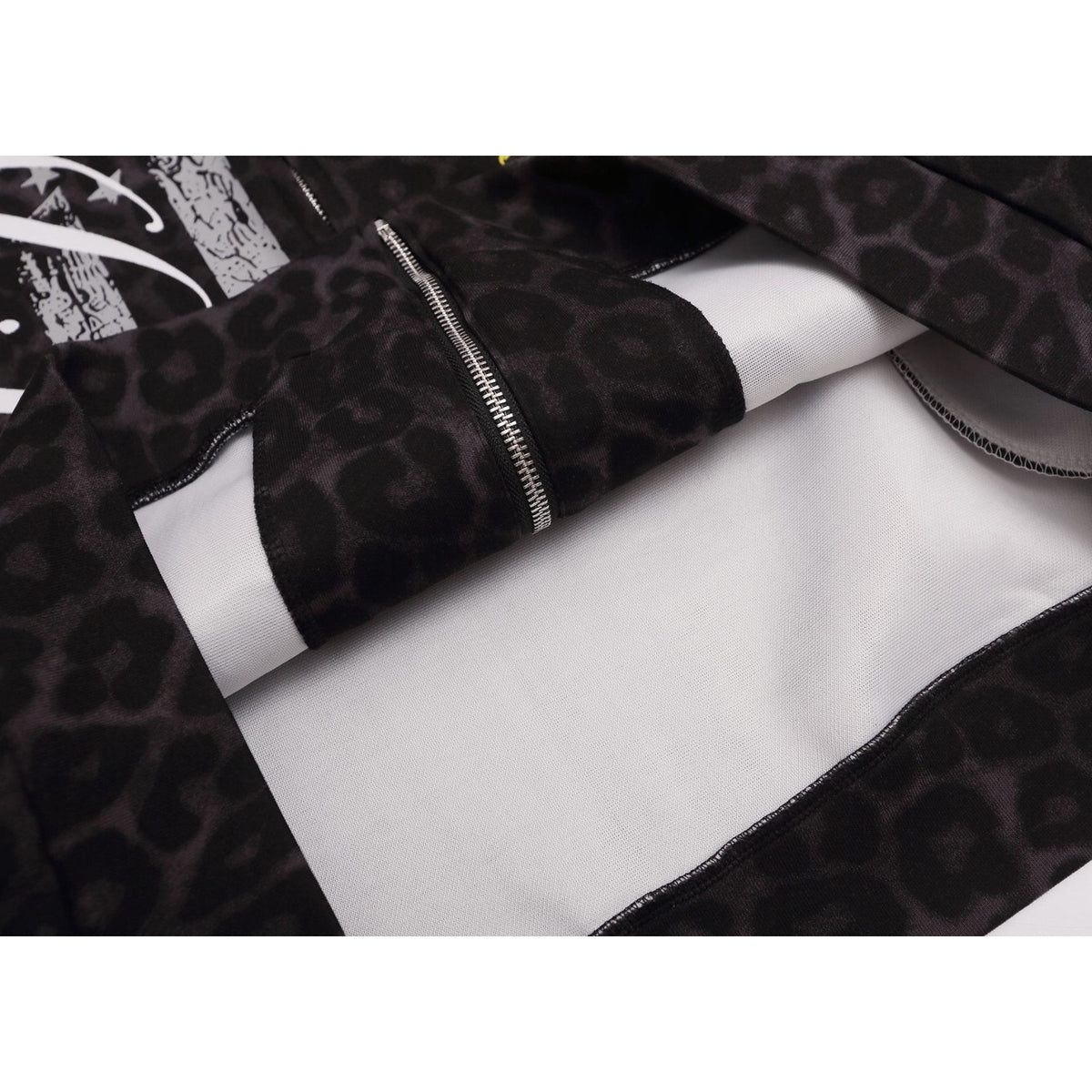 Leopard Print Hooded Sweat Short Jacket MB7467