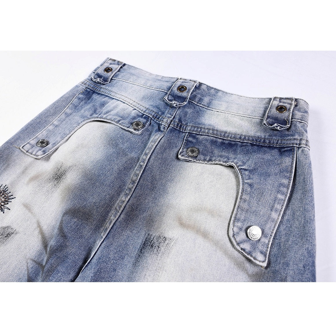 Heavy Stitch Washed Curved Jeans MB7422