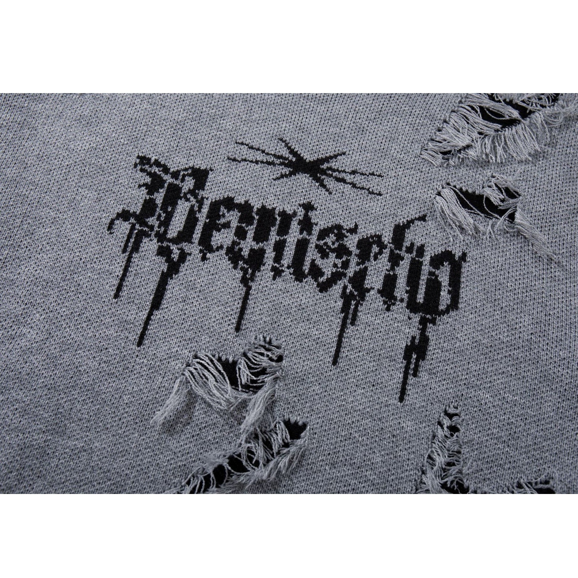 Ripped Tassel Jacquard Sweater MB7417
