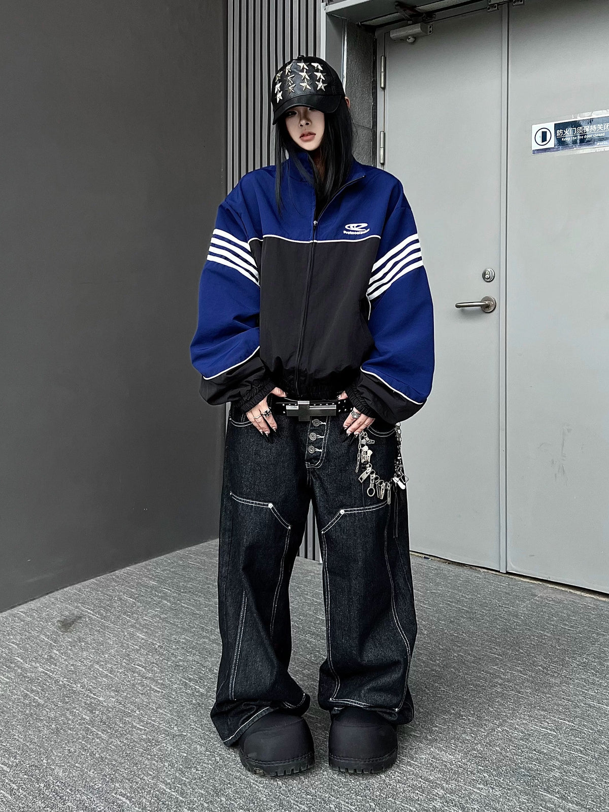 Bicolor Line Design Track Jacket MB7458