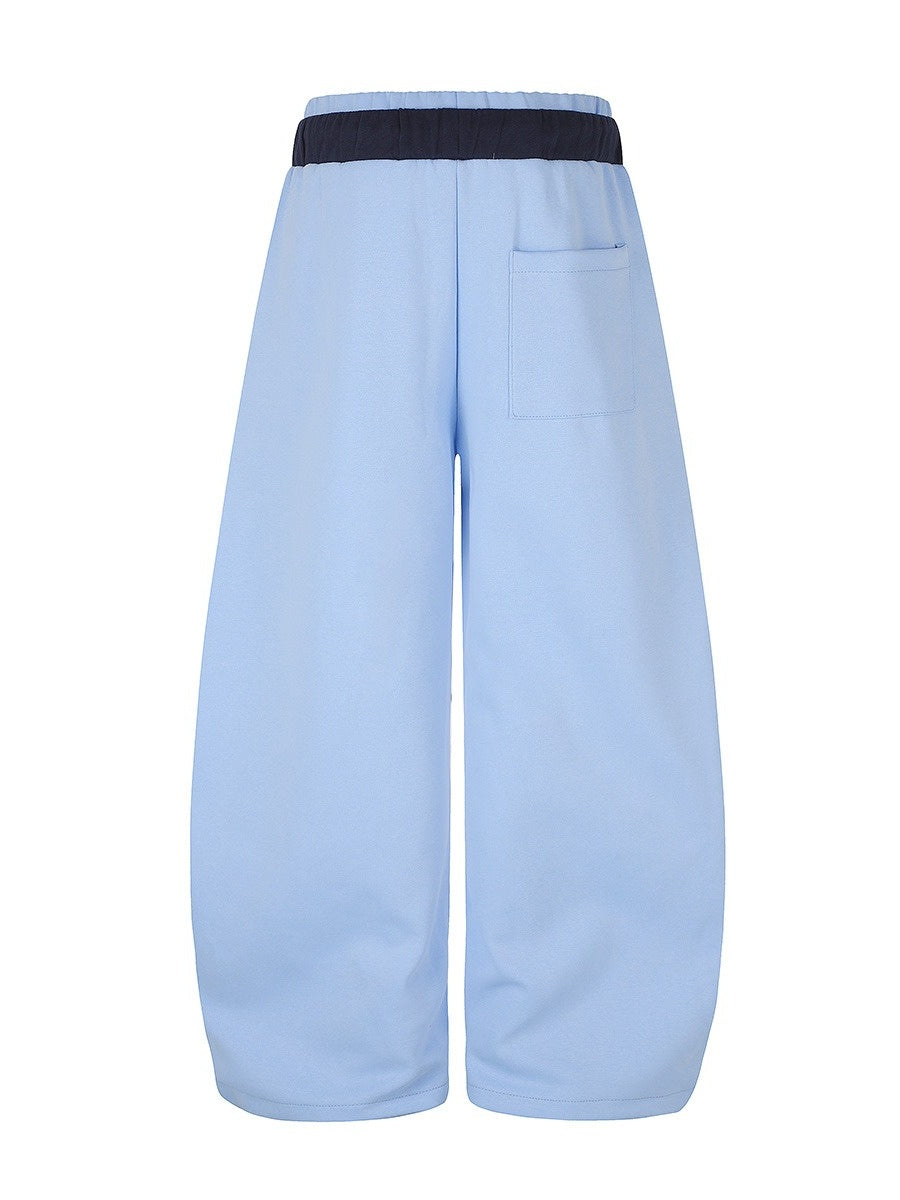 Emblem Double-Waist Striped Curved Sweat Pants MB7461