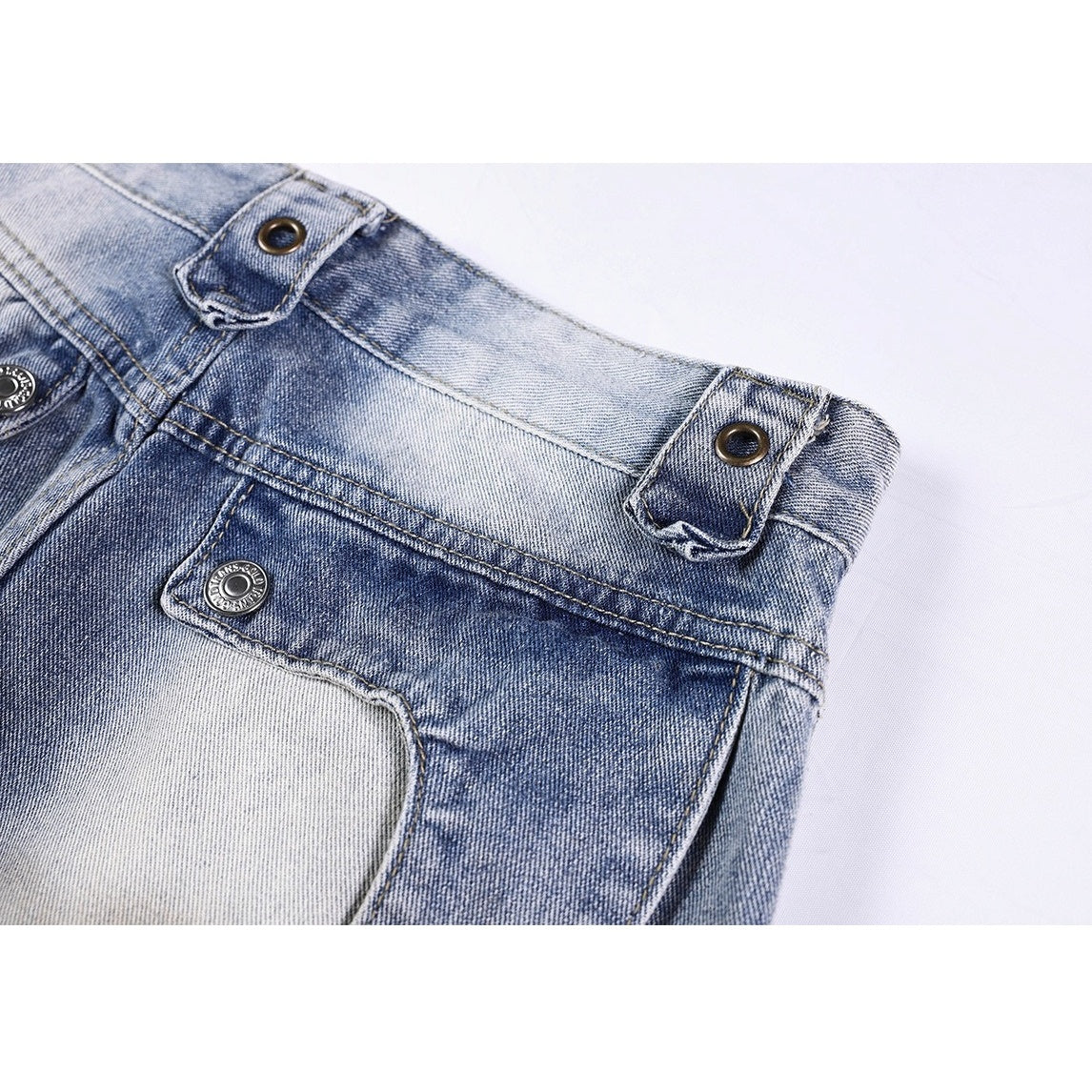 Heavy Stitch Washed Curved Jeans MB7422