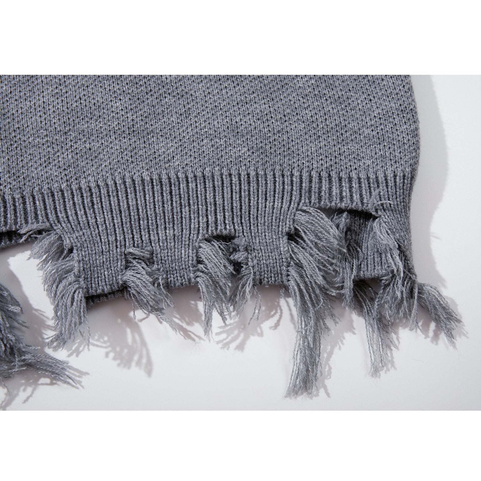 Ripped Tassel Jacquard Sweater MB7417