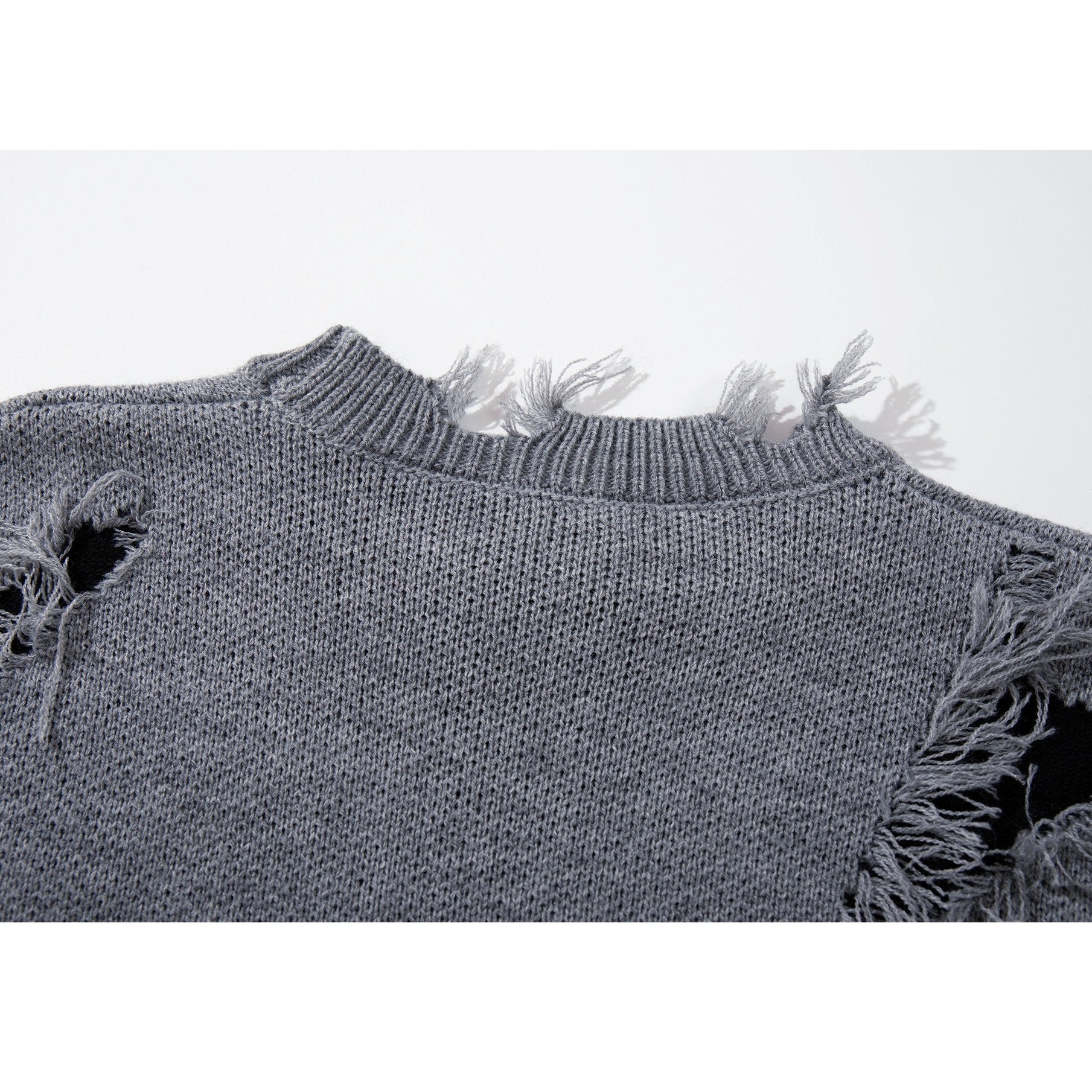 Ripped Tassel Jacquard Sweater MB7417