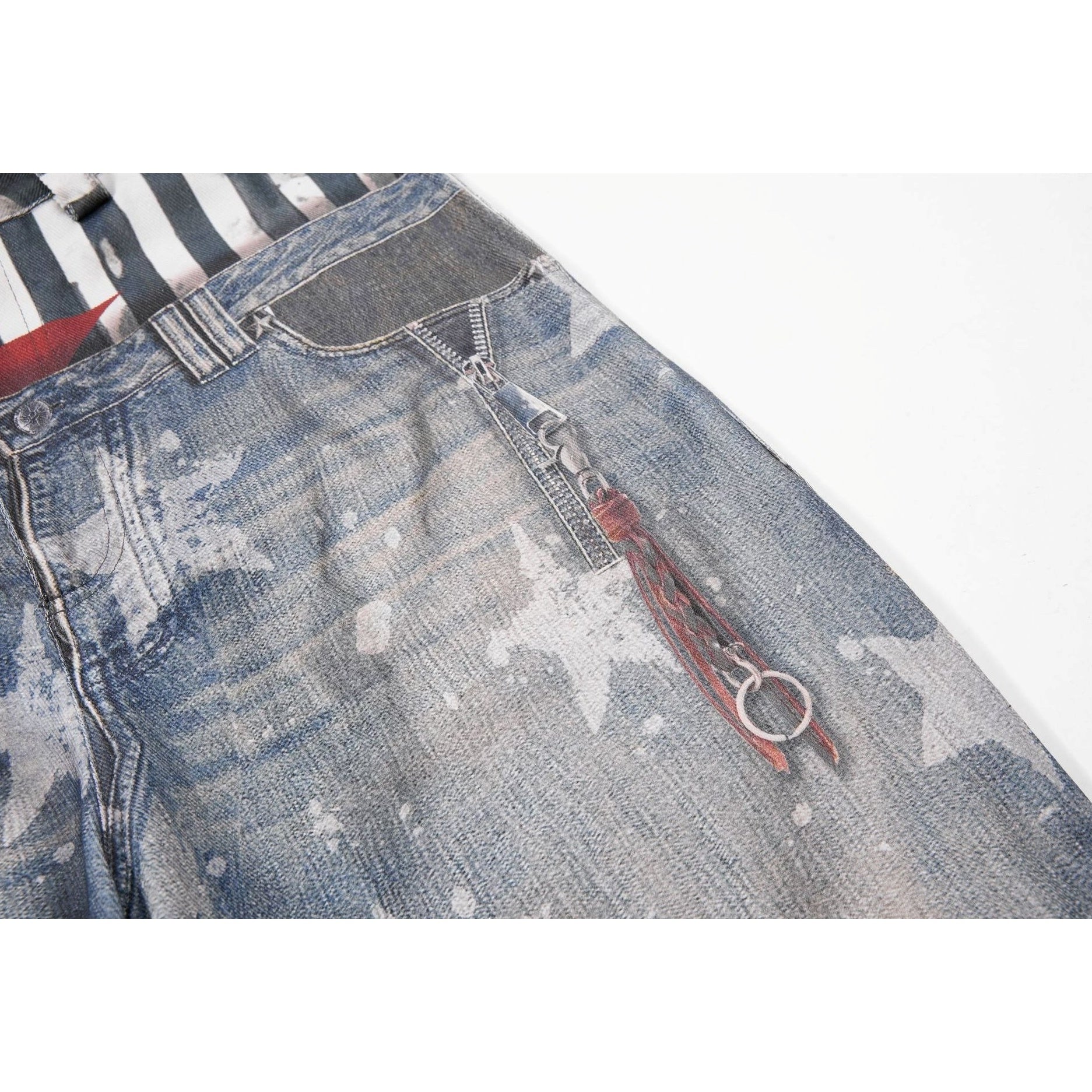 Star Printed Double-Waist Curve Jeans MB7424