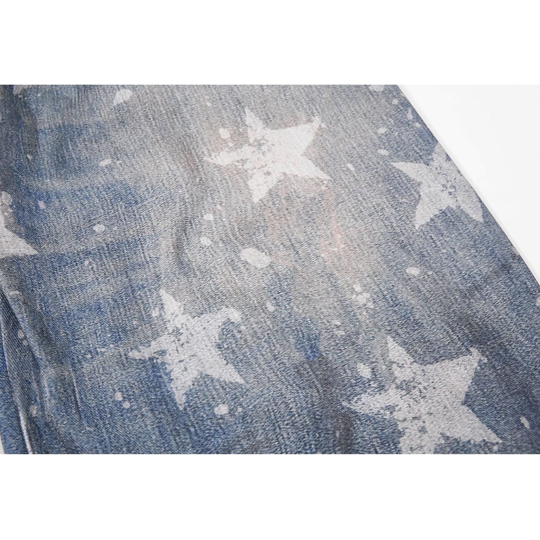 Star Printed Double-Waist Curve Jeans MB7424