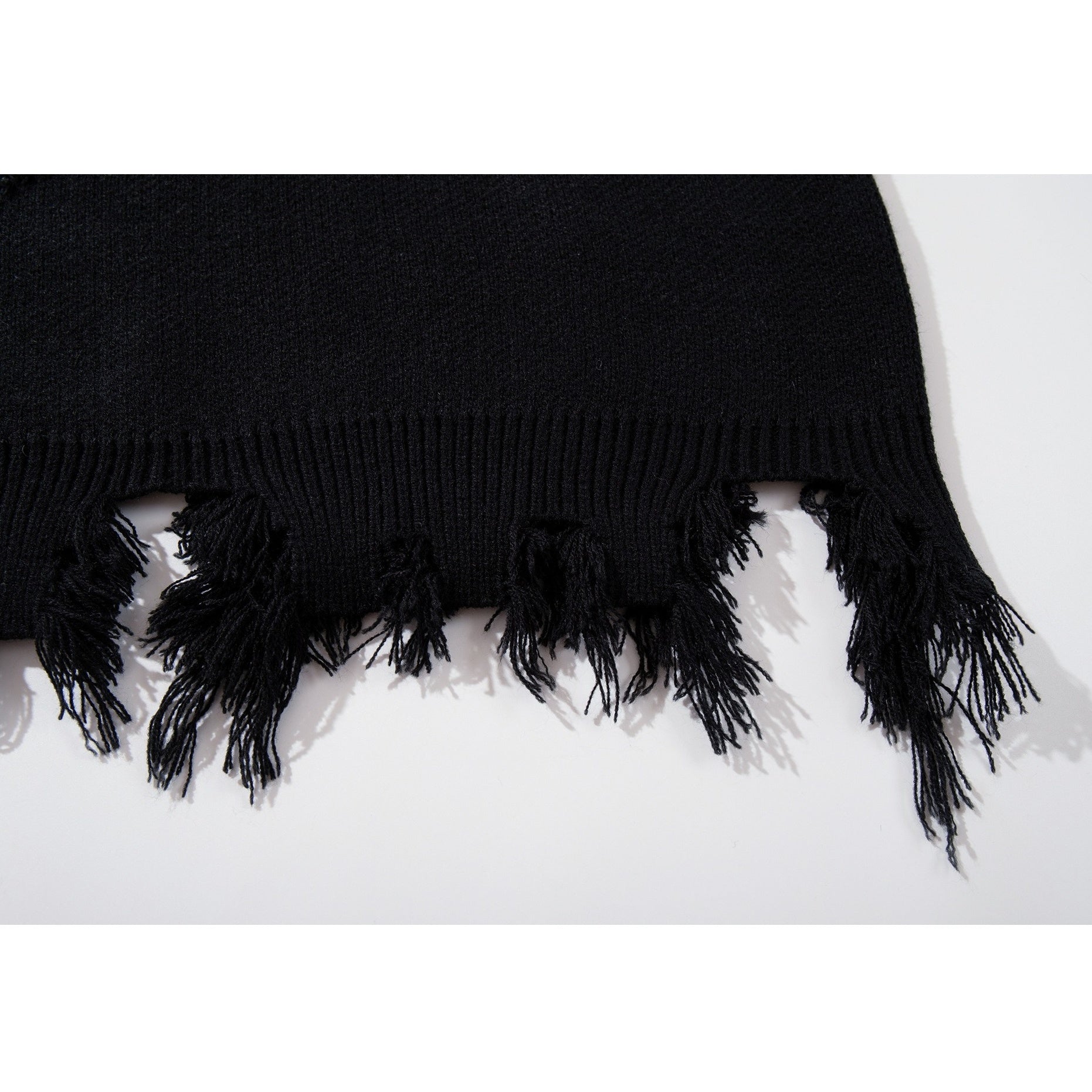 Ripped Tassel Jacquard Sweater MB7417