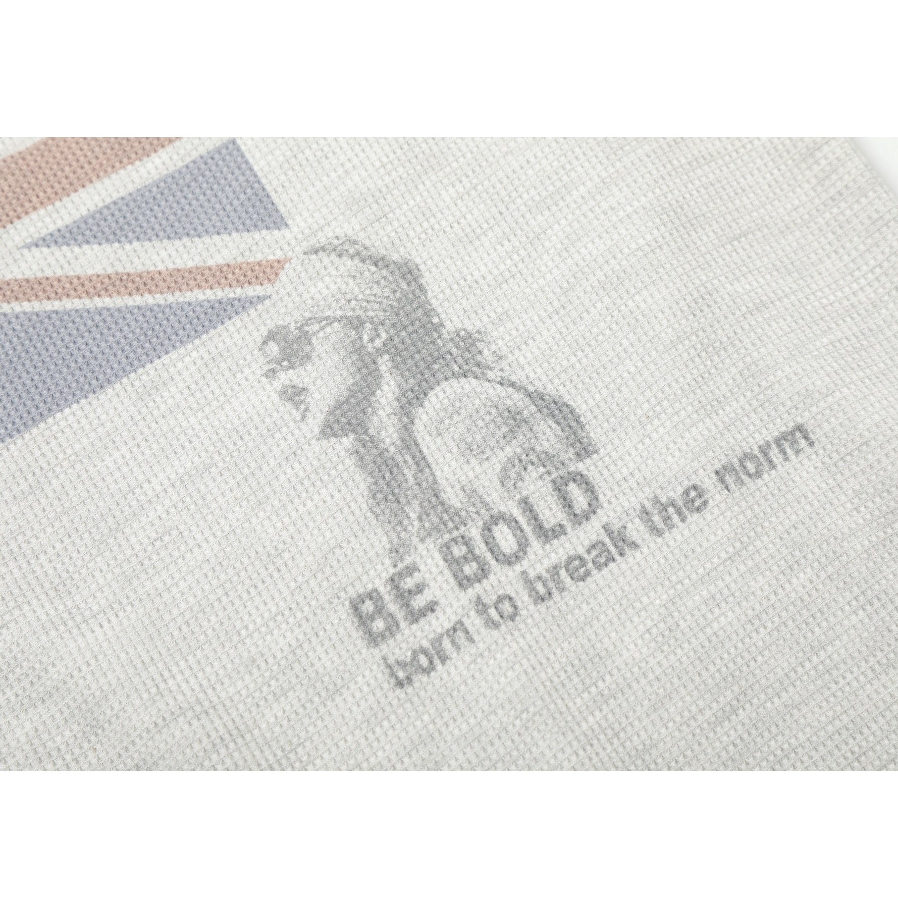 British-style Printed Long Sleeve Waffle T-shirt MB7413