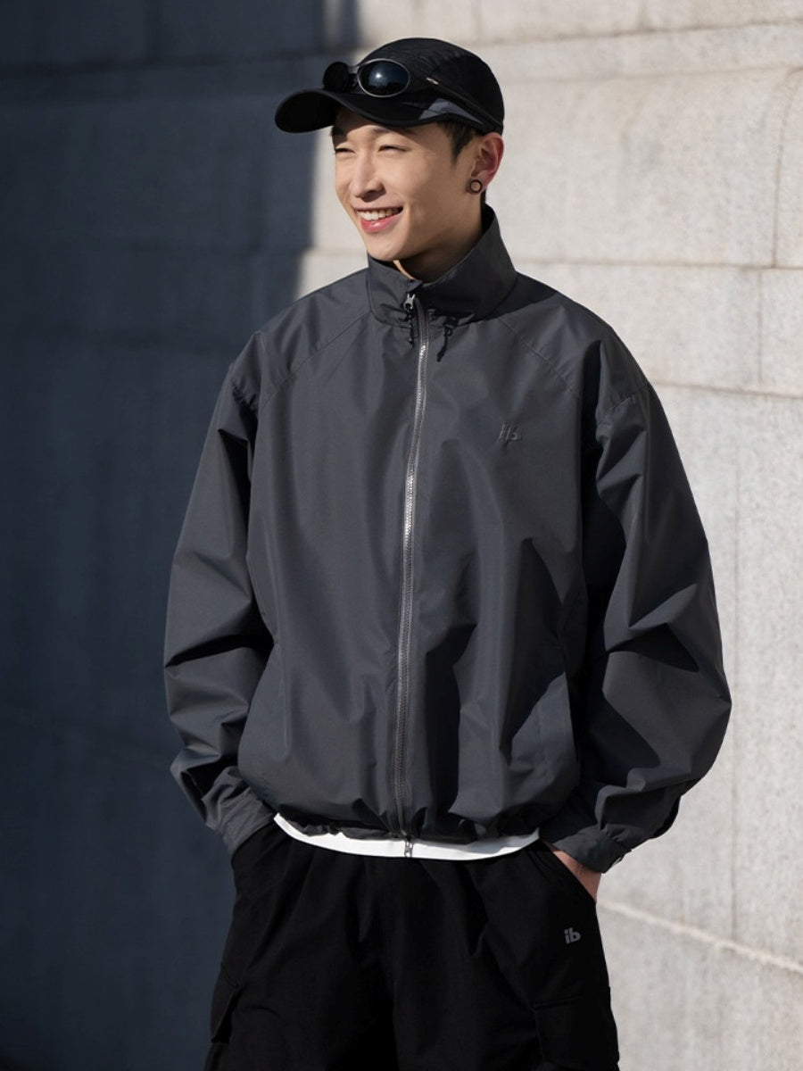 Stand Collar Laminated Zipper Jacket BI2009
