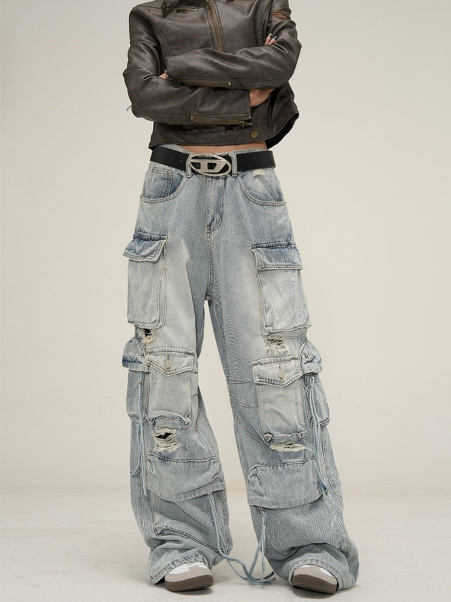 Heavy Industry Ripped Cargo Jeans MB7020