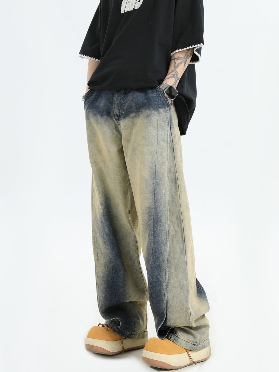 Gradient Smudge Wash Loose Jeans IN7058