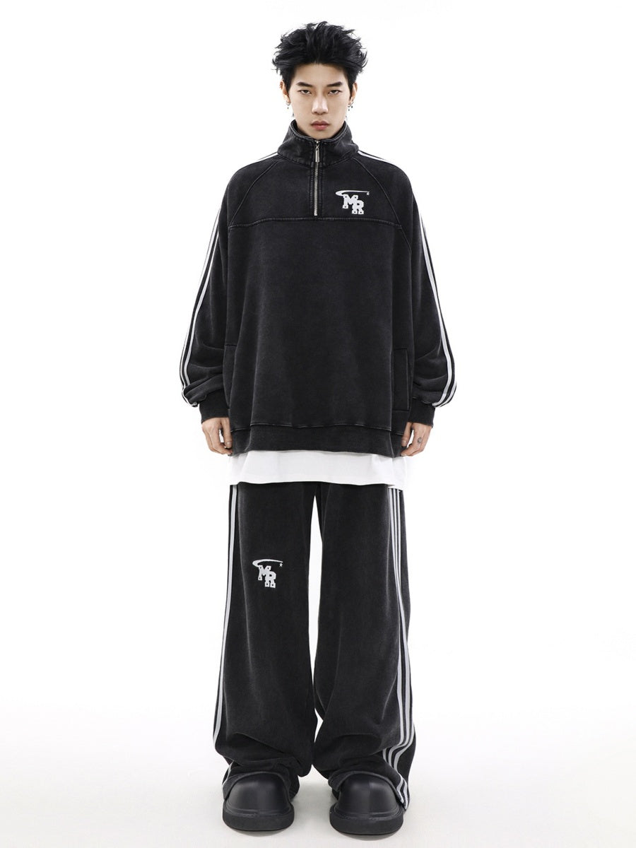 【上下別売り】Three Line Half-Zip Sweat & Loose Pants Set-up MR051