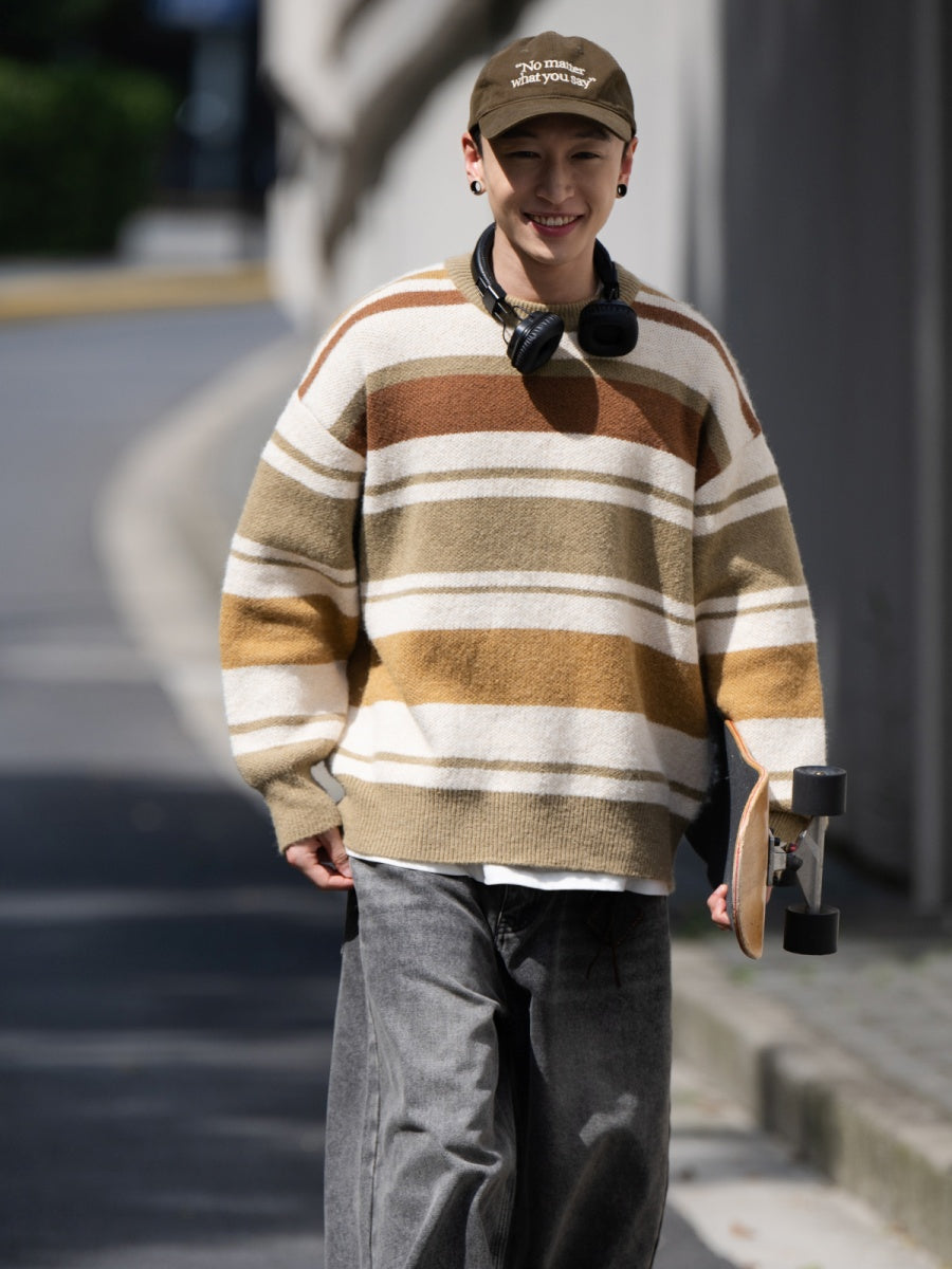 Crew Neck Multi Border Sweater BI2022