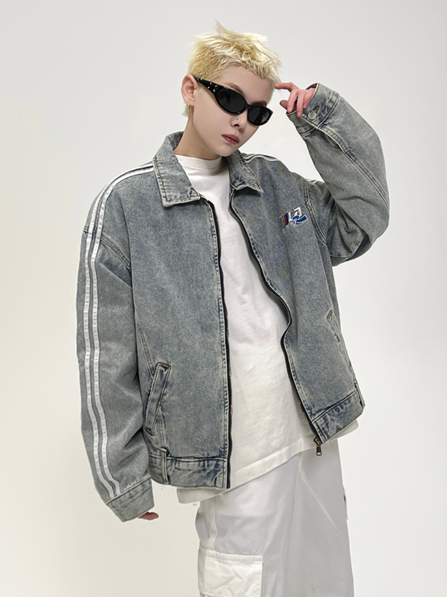 Wash Denim Zip-up Jacket EAT069