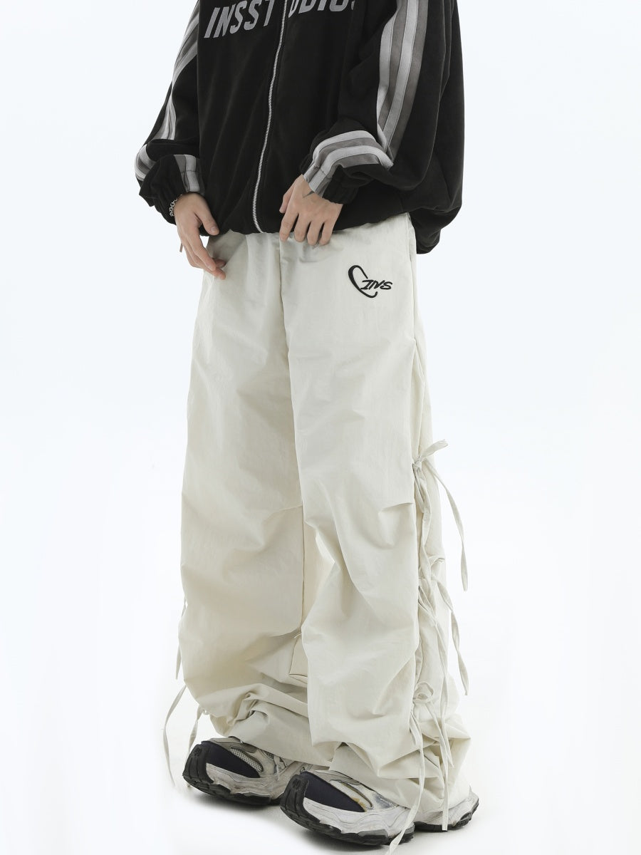 Logo Embroidery Side Bow Casual Pants IN7045