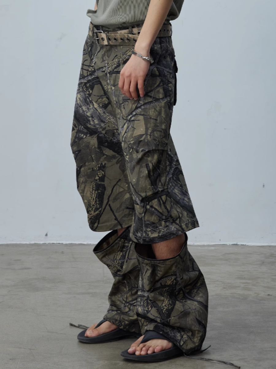 2Way Zip Detachable Loose Cargo Pants MB7149