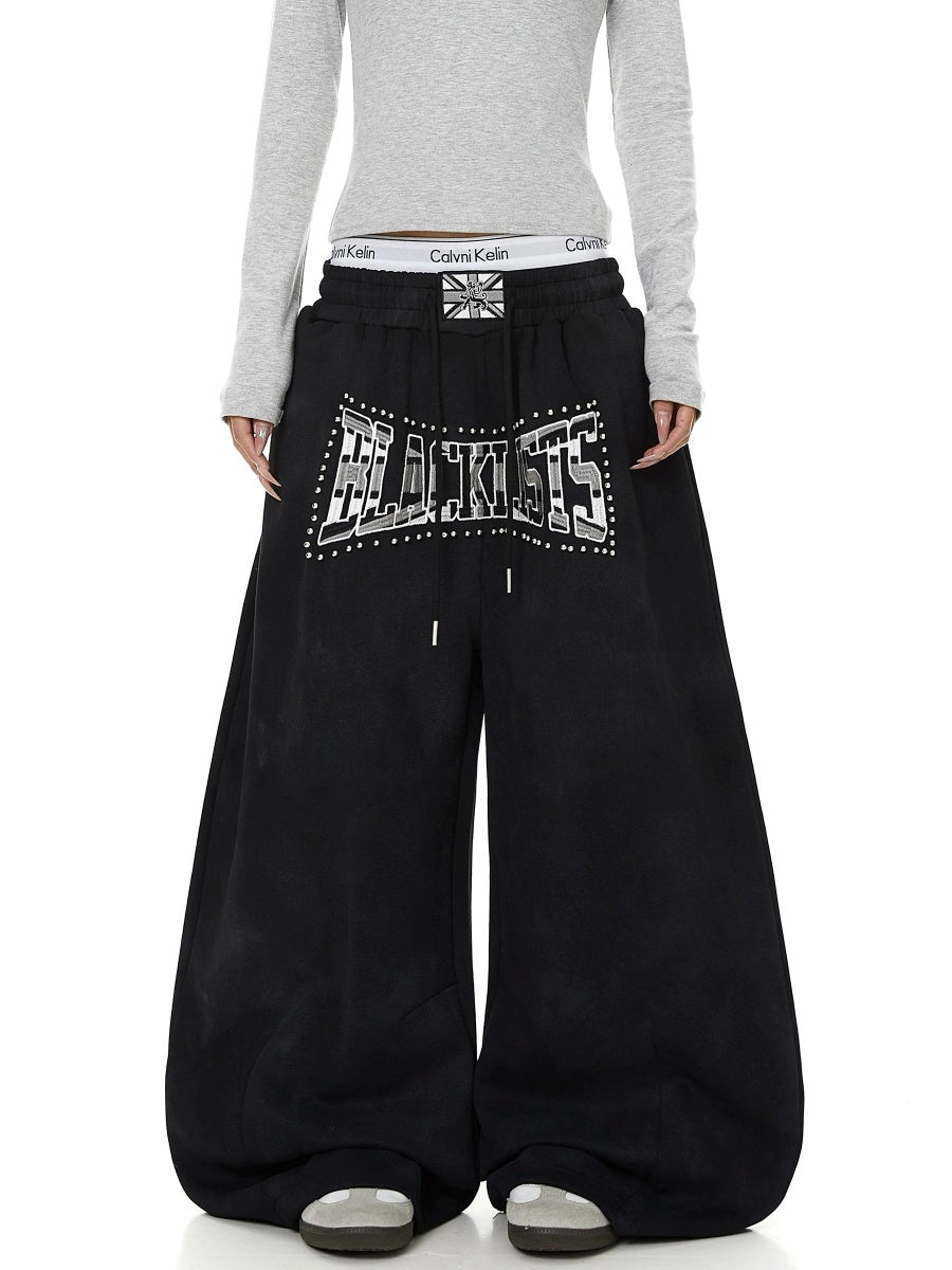Heavy-Duty Beaded Letter Sweat Pants MB7449