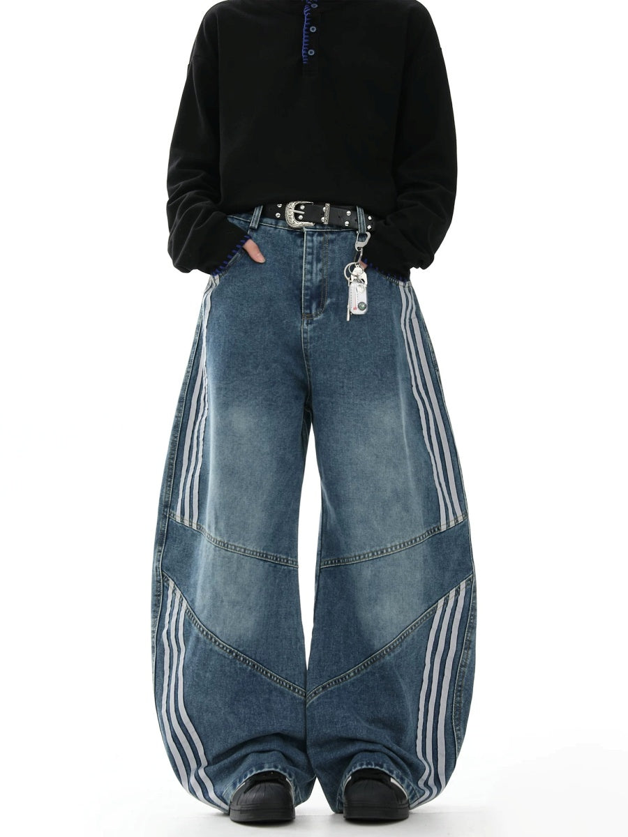 Deconstructed Three-Stripe Curved Jeans MB7419