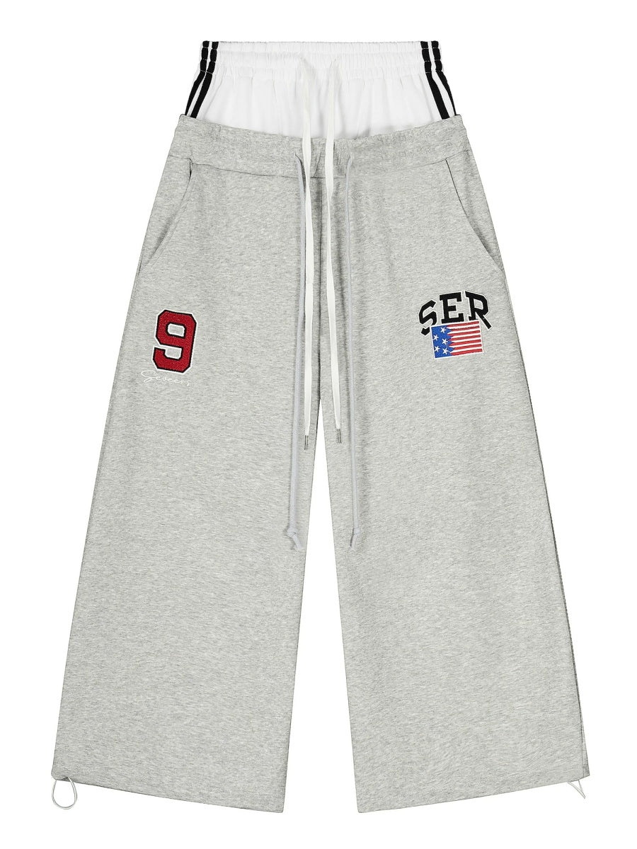 Layered-Waist Logo Buggy Sweat Pants MB7455