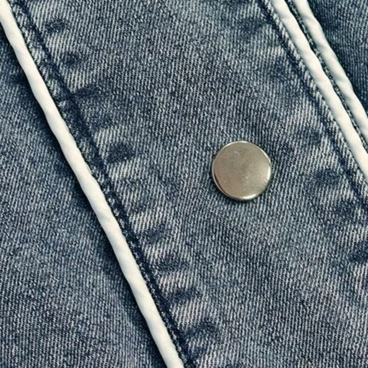 Loose Washed Denim Baseball Shirt MB7380