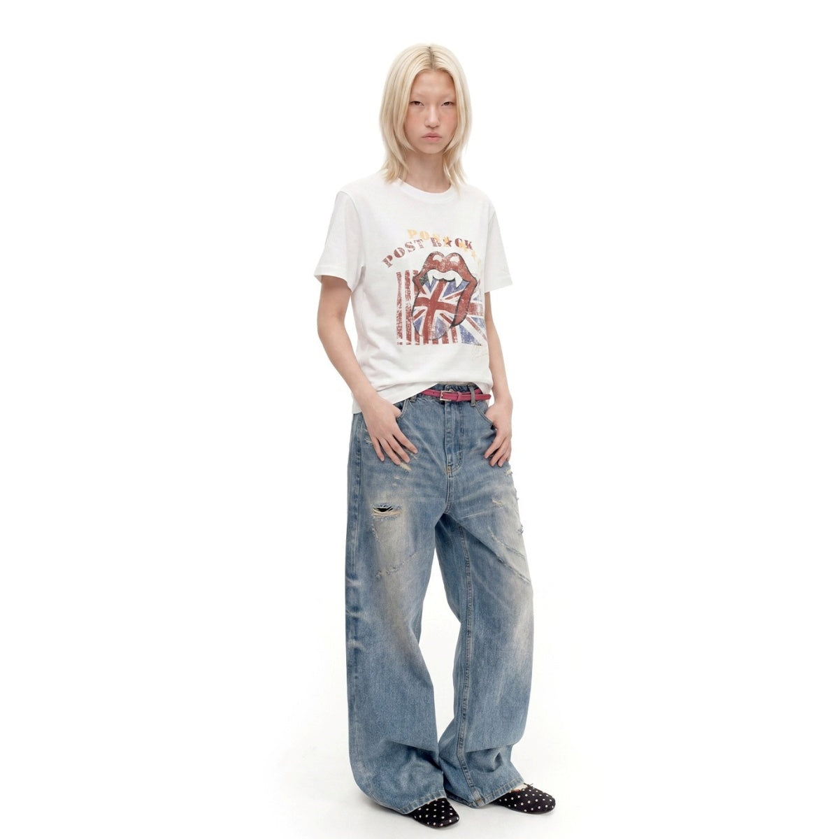 Rock Records Classic Logo Print T-shirt MB7379