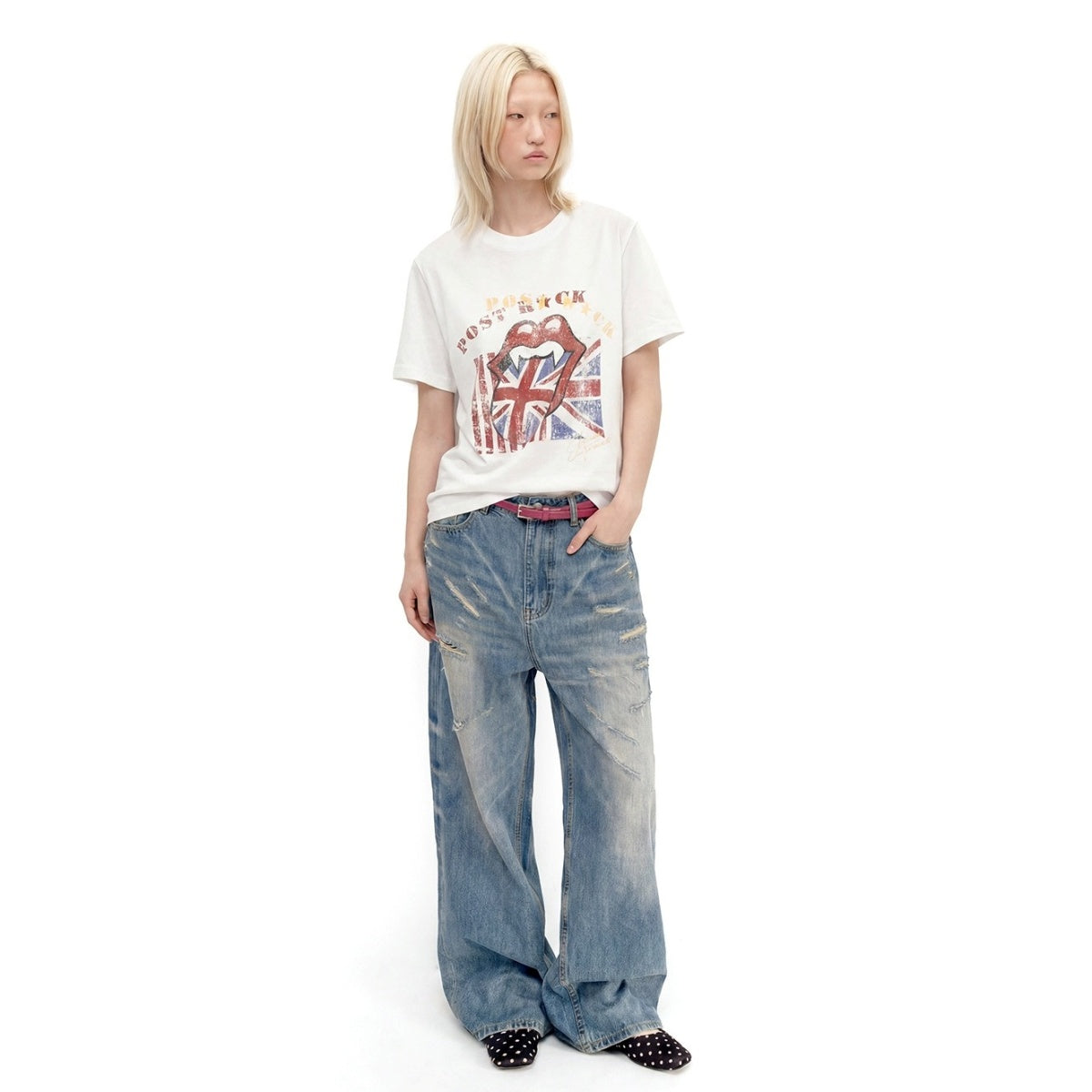 Rock Records Classic Logo Print T-shirt MB7379