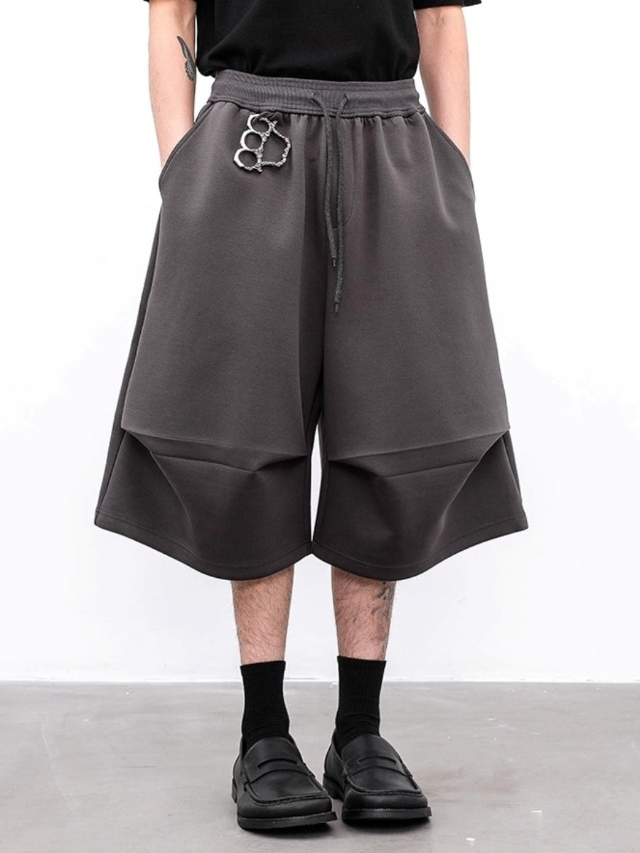Pleated Air Layer Scimitar Cropped Sweatpants BL1006